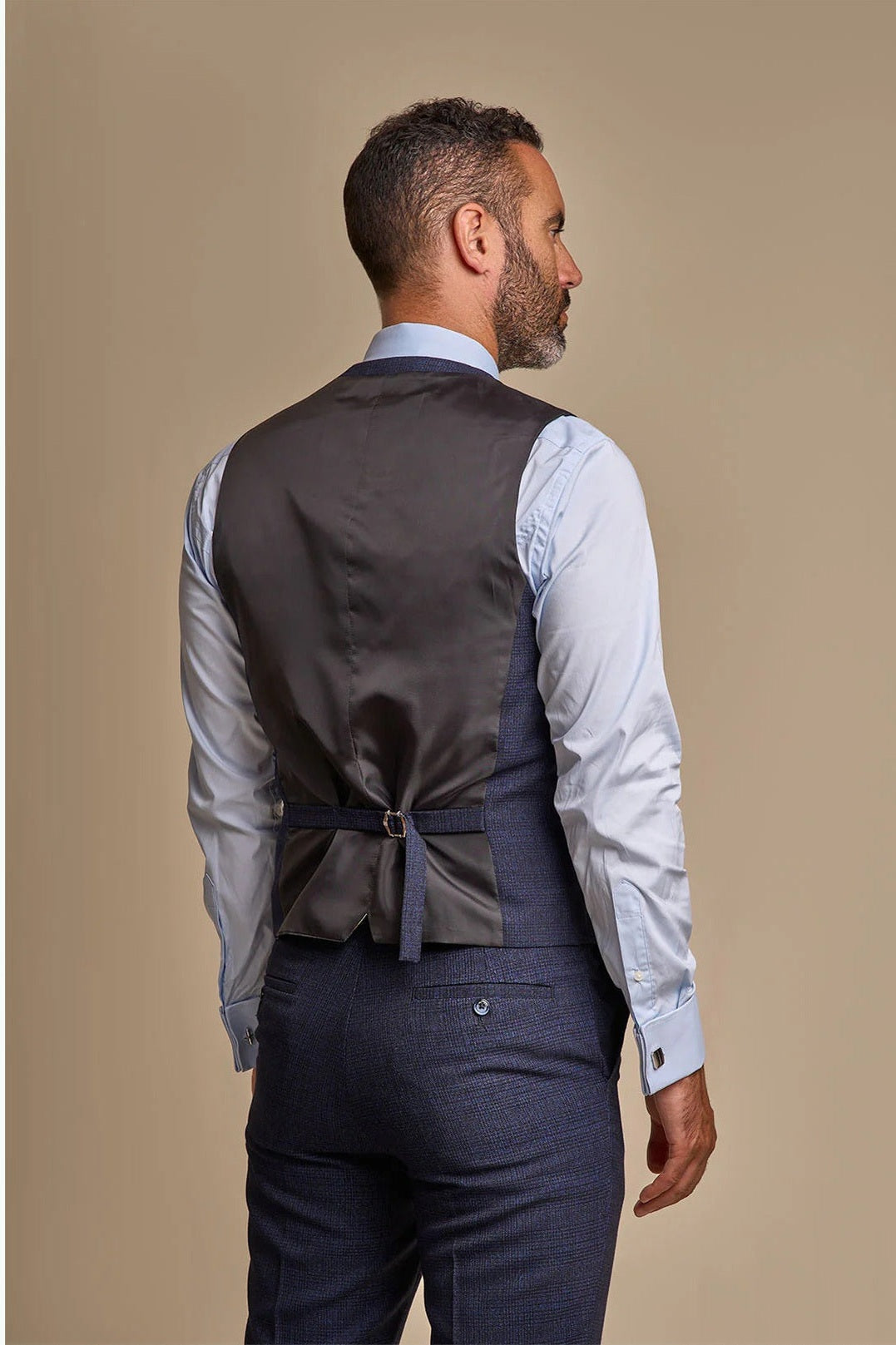 MENS CARIDI NAVY THREE PIECE SUIT CAVANI