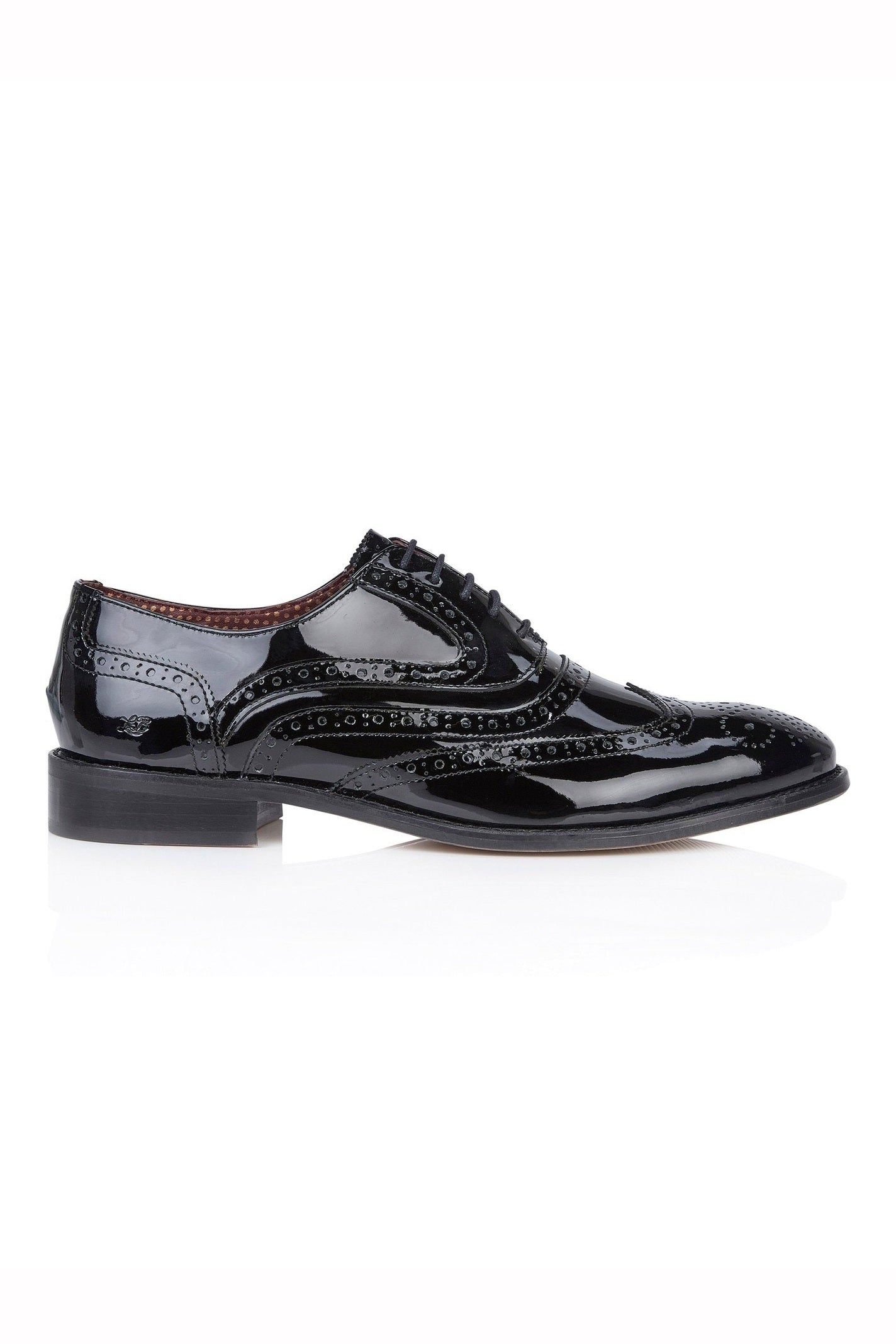PATENT LEATHER OXFORD BROGUE - BLACK