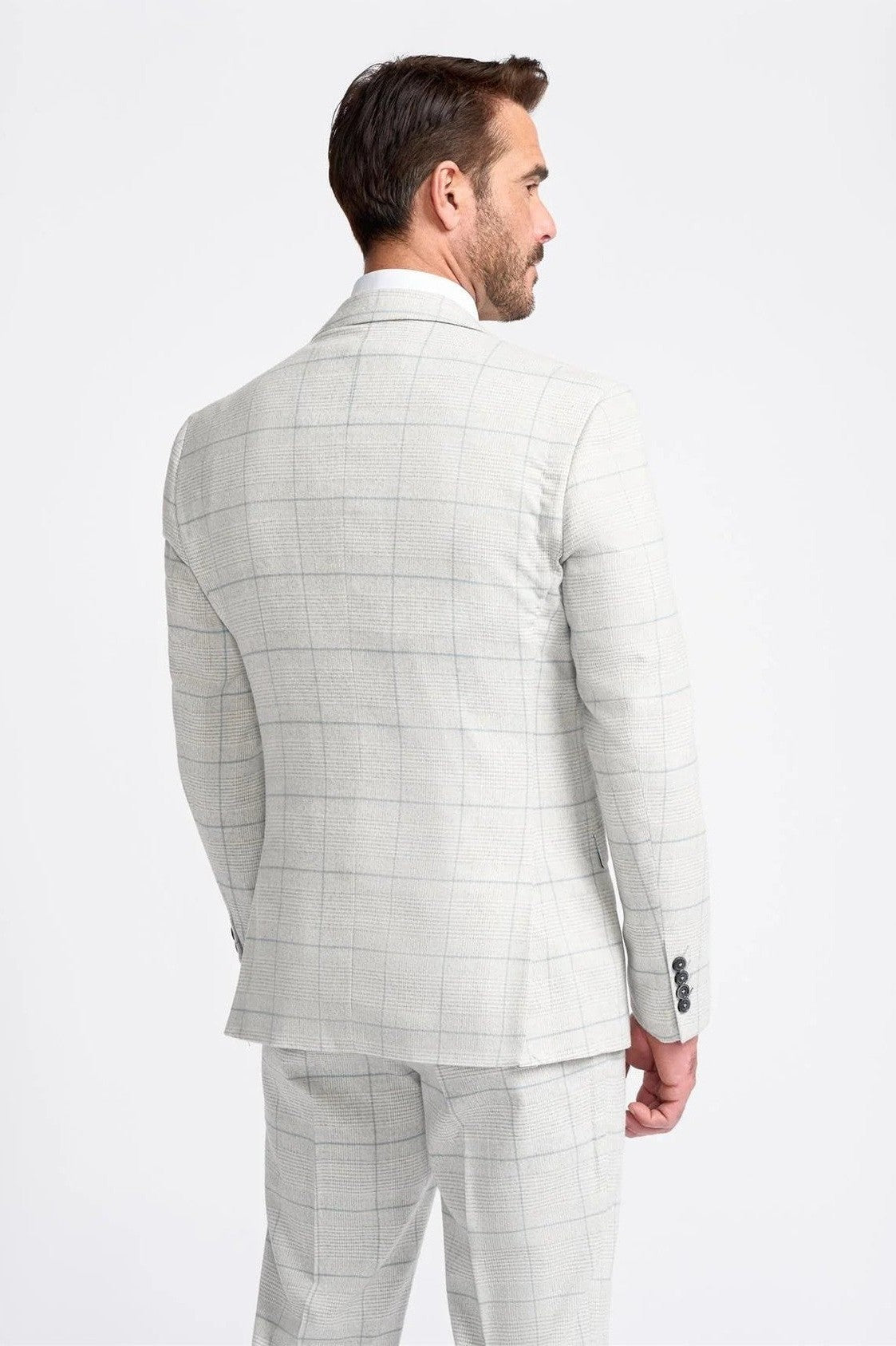 RADHIKA MENS SLIM FIT WHITE THREE PIECE SUIT CAVANI