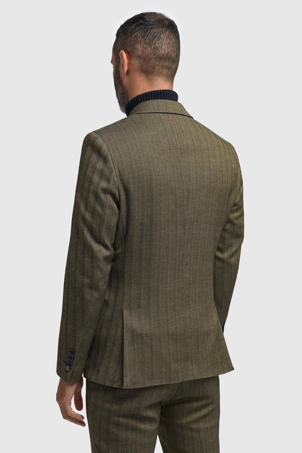 CAVANI – Damon Sage Herringbone Tweed Blazer Men’s