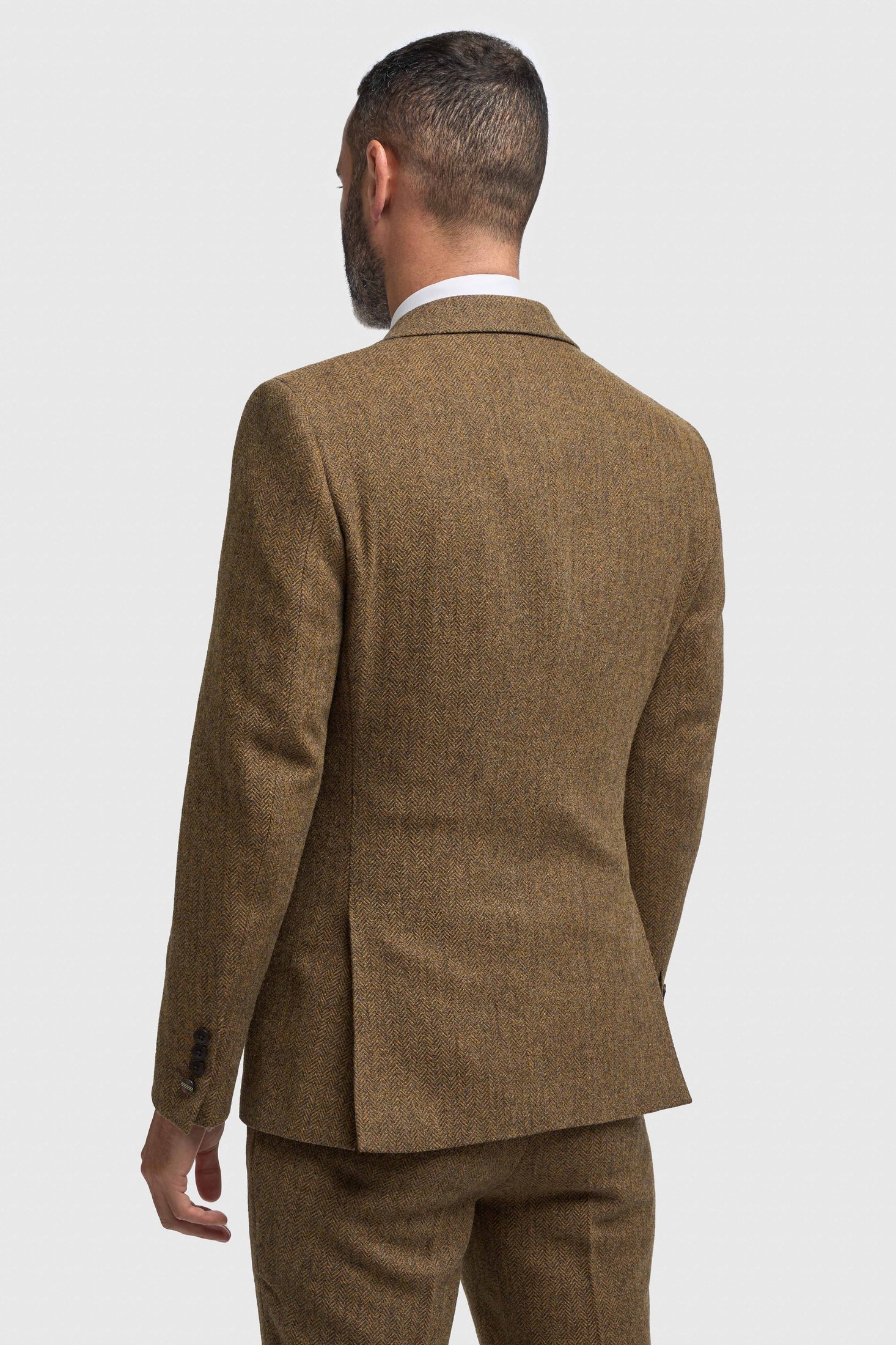 CAVANI – Thomas Brown Wool Rich Herringbone Jacket