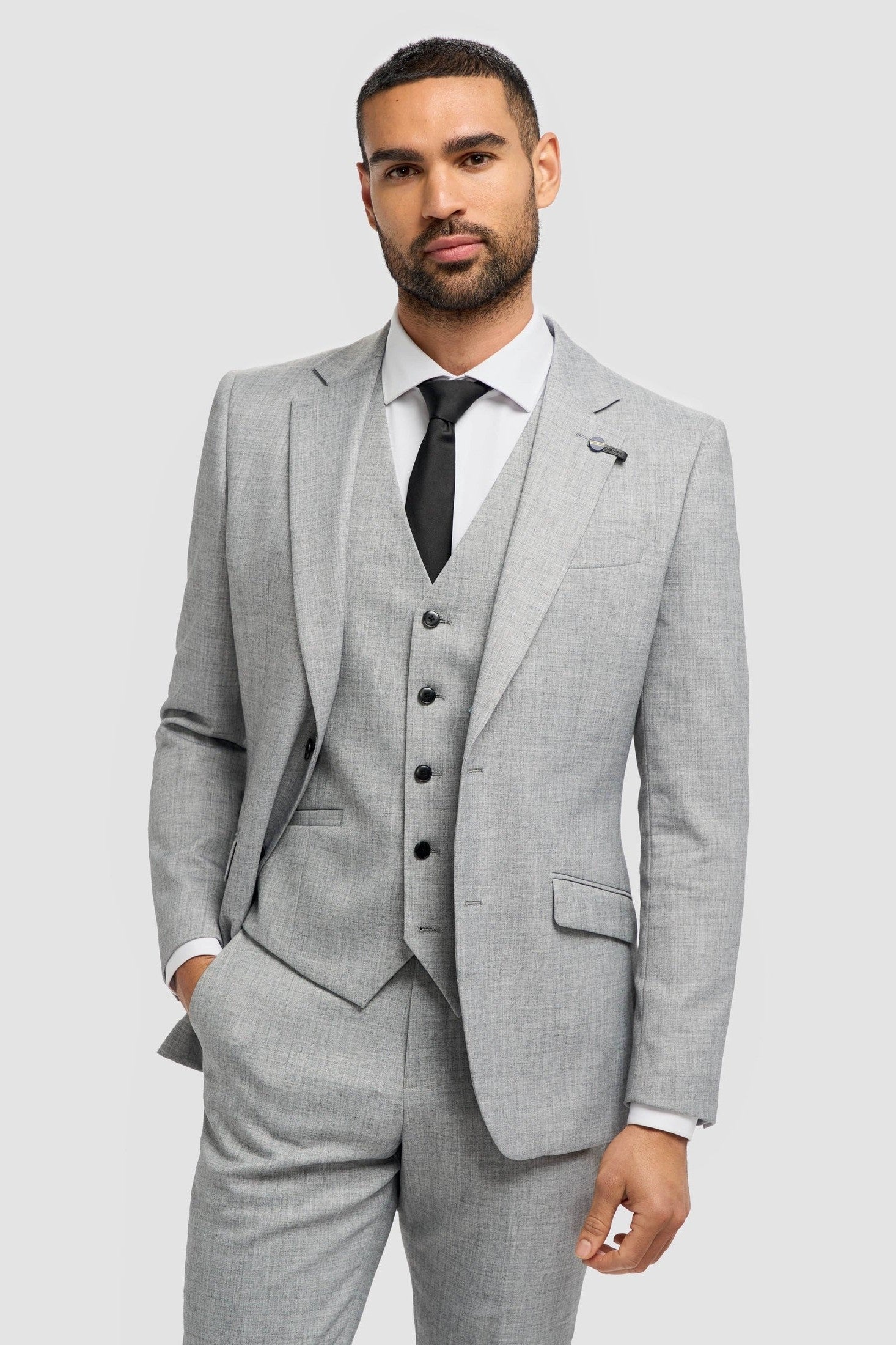 Cavani – Malibu Grey Sharkskin Tailored Fit Jacket for Men’s