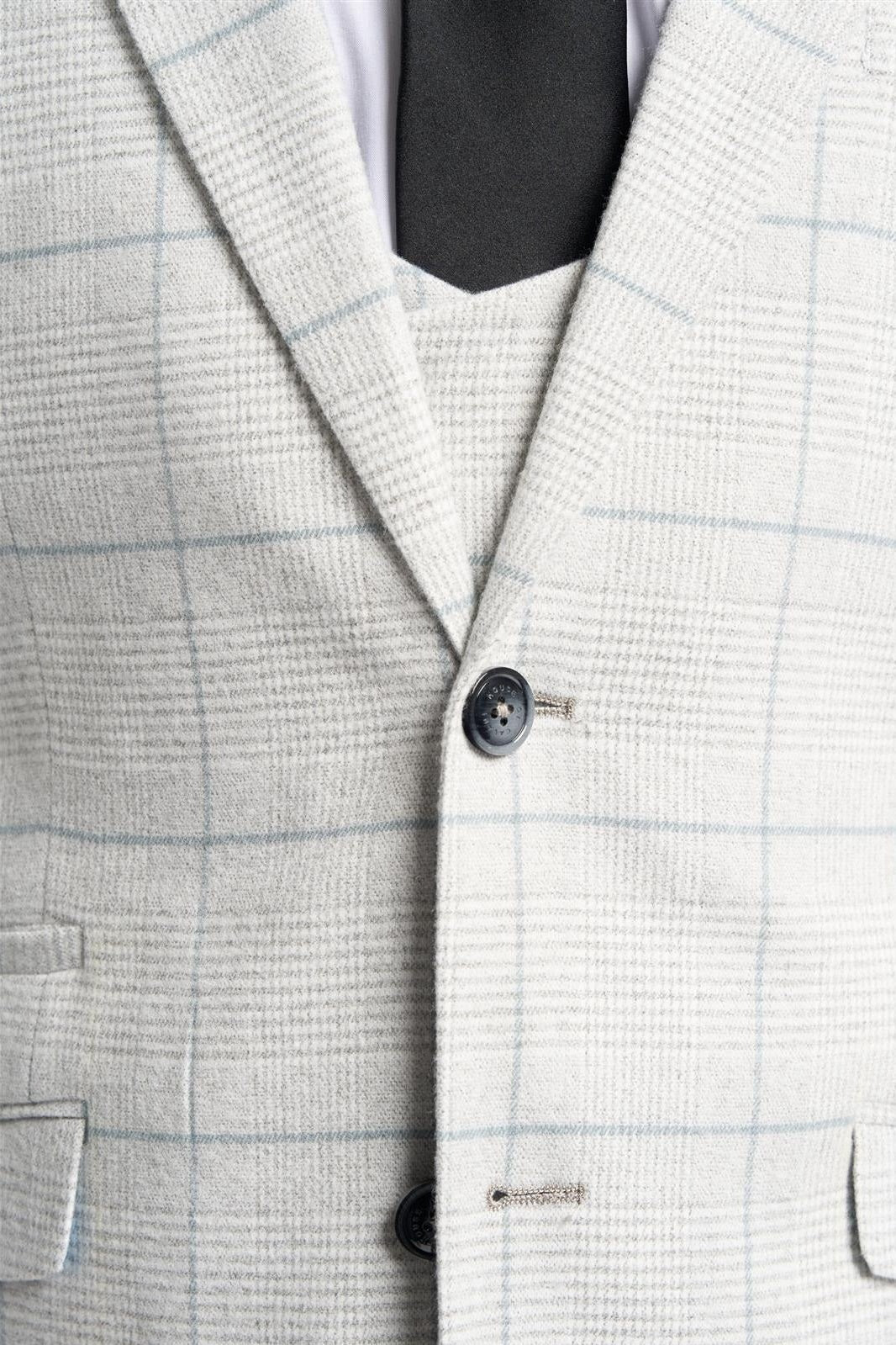 RADHIKA MENS SLIM FIT WHITE THREE PIECE SUIT CAVANI