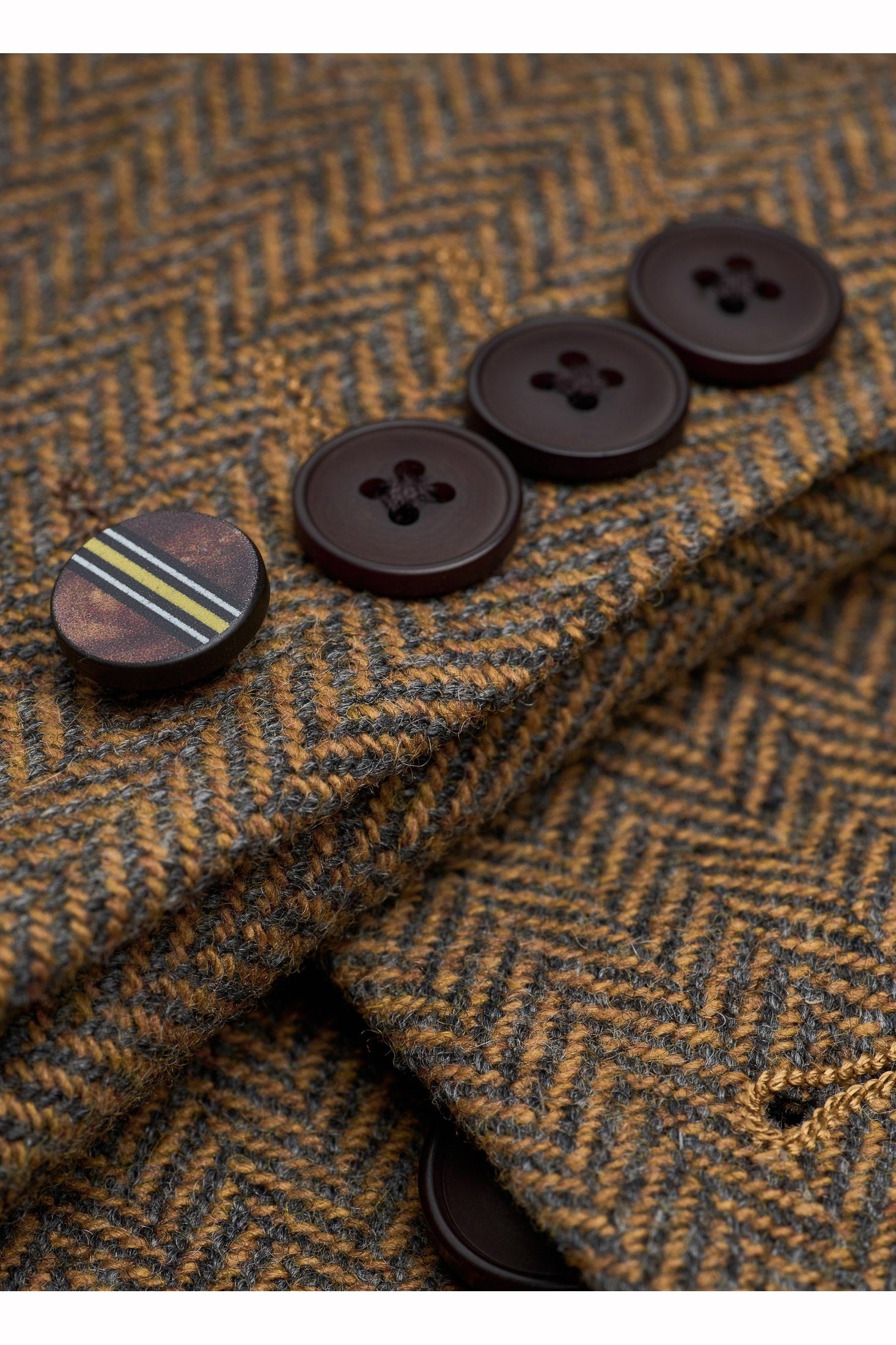 CAVANI – Thomas Brown Wool Rich Herringbone Jacket