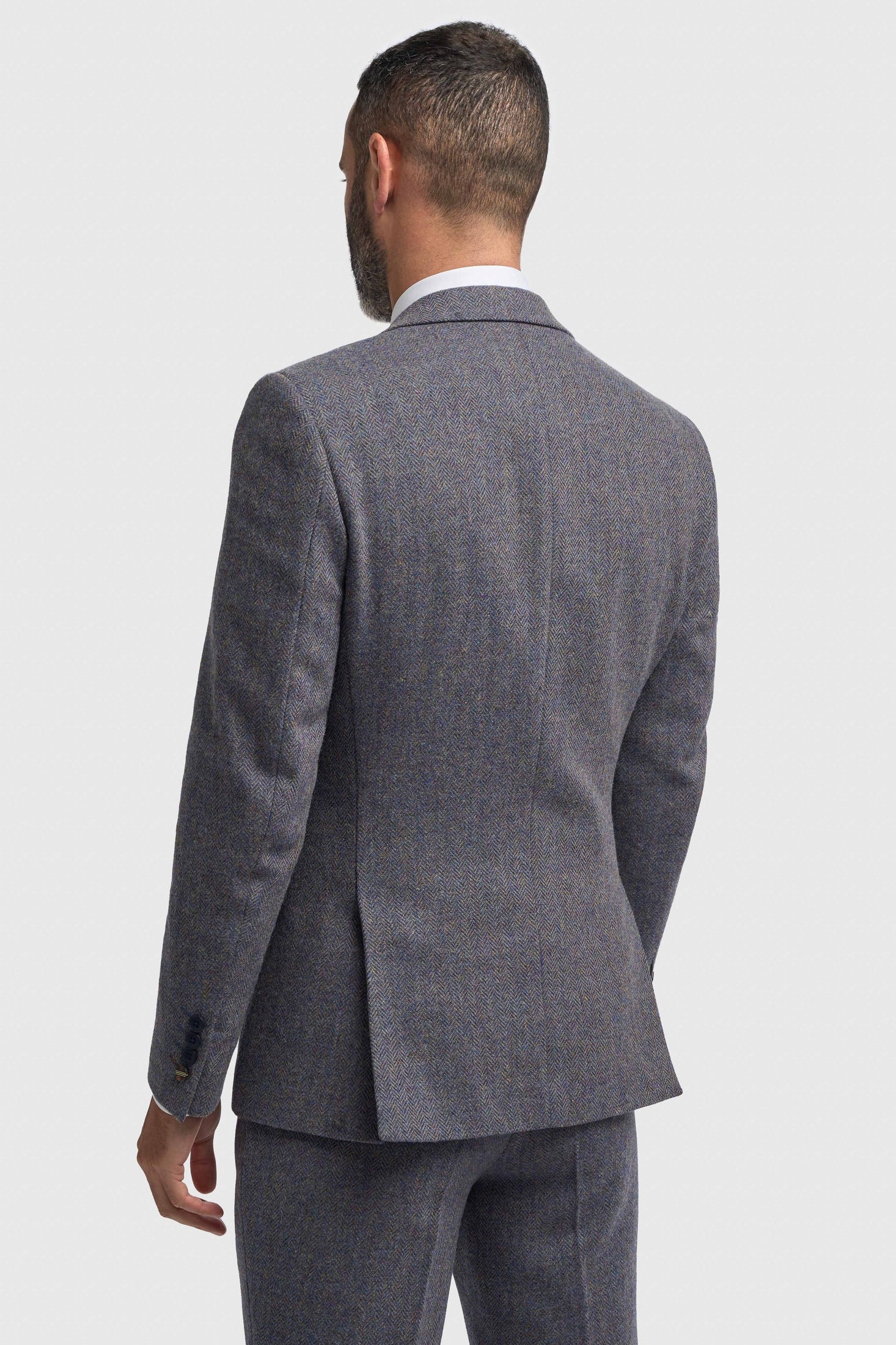 CAVANI – Thomas Savoy Grey Wool Rich Herringbone Jacket