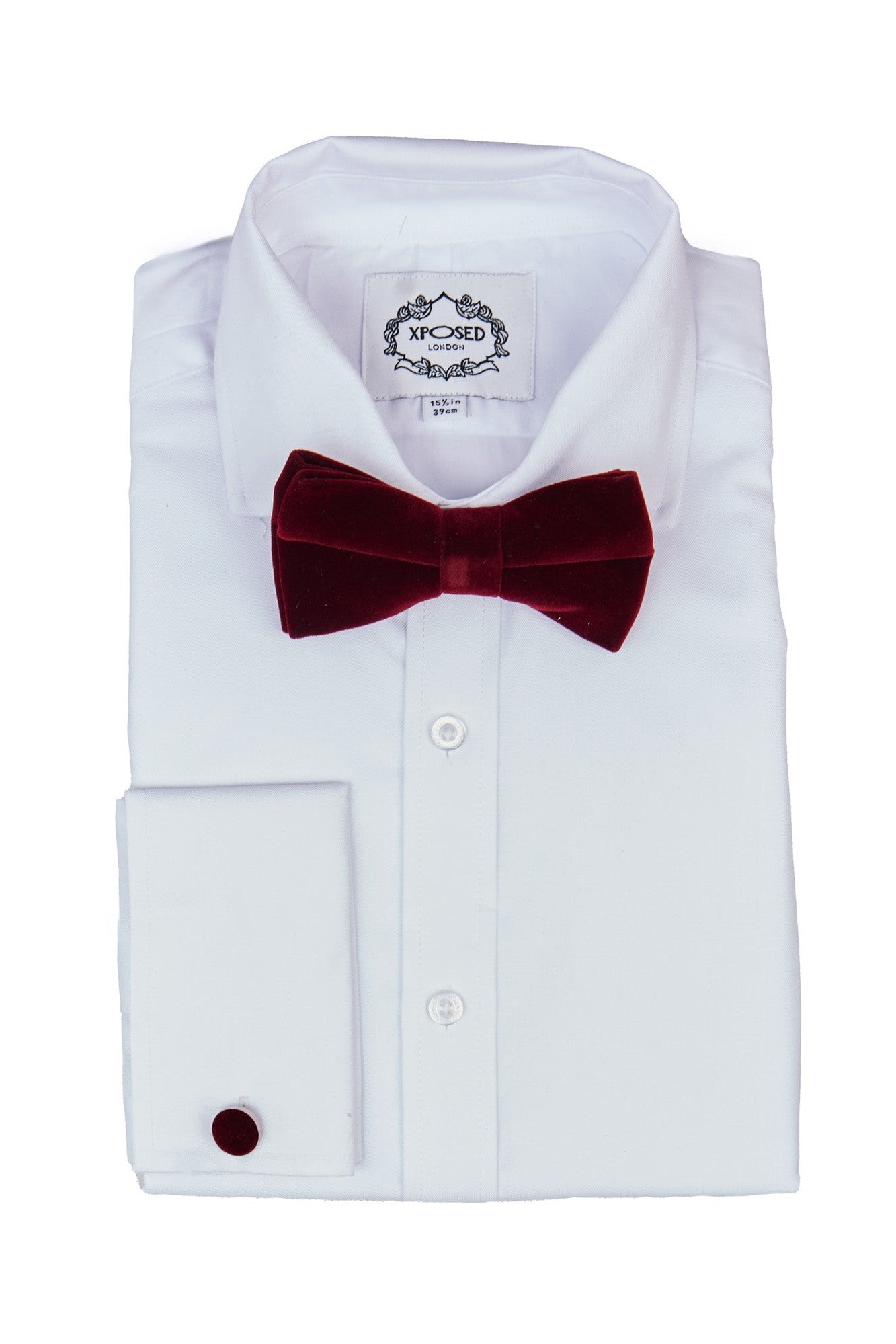 MAROON VELVET BOW TIE SET