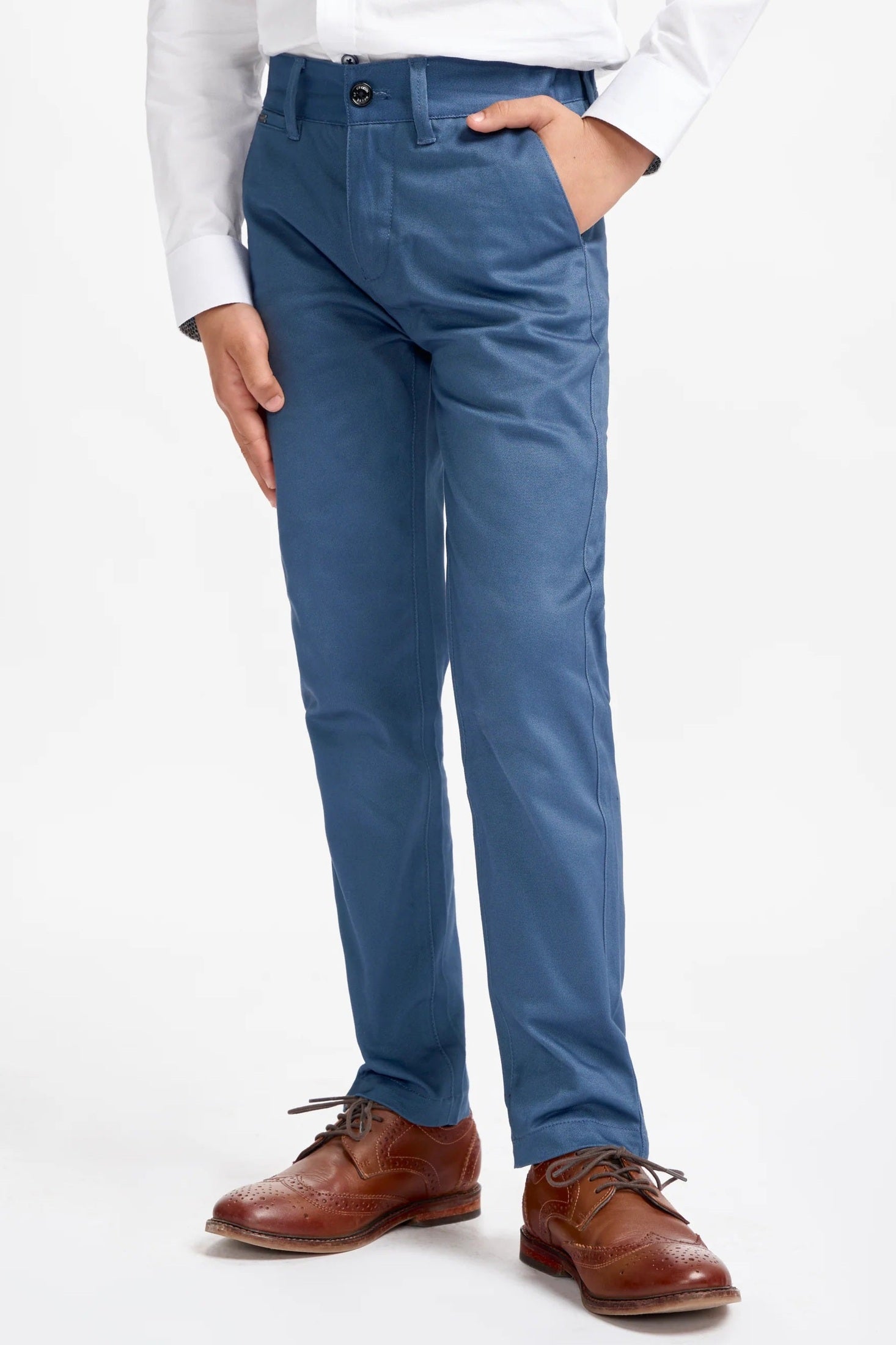 Cavani – Boys Cotton Chinos Trousers in Cobalt Blue