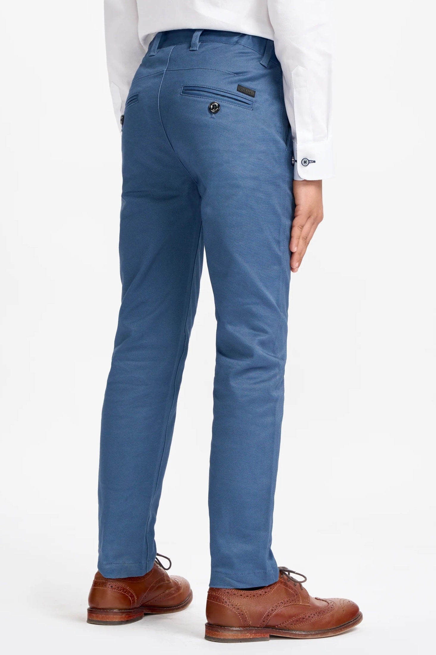 Cavani – Boys Cotton Chinos Trousers in Cobalt Blue