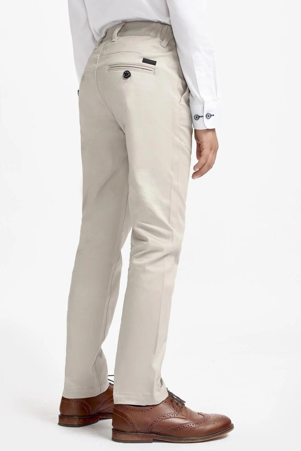 Cavani – Boys Cotton Chinos Trousers in Slate Beige
