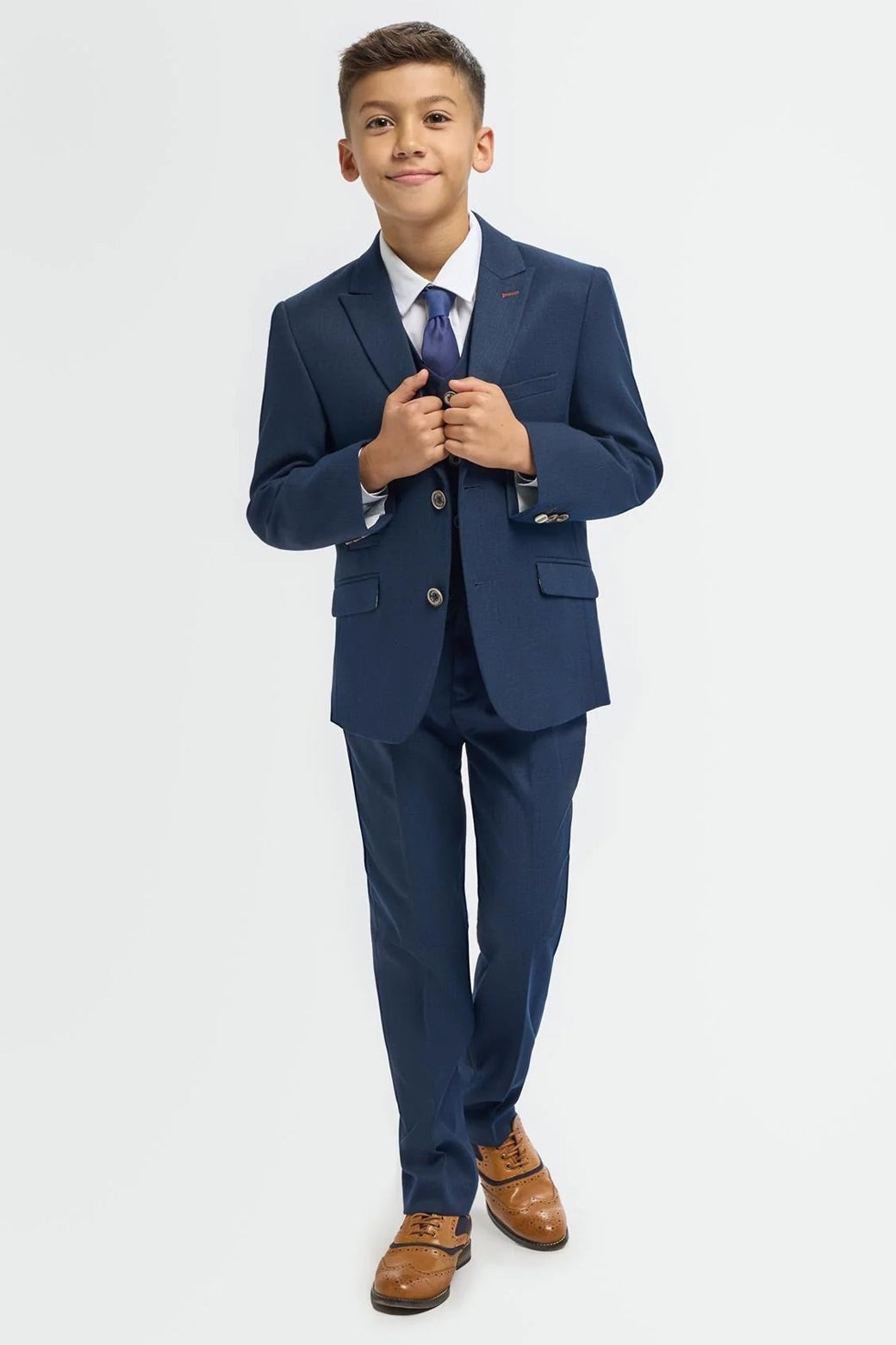 House of Cavani - Tropez Boys Navy Blue 3 Piece Suit Tailored CAVANI