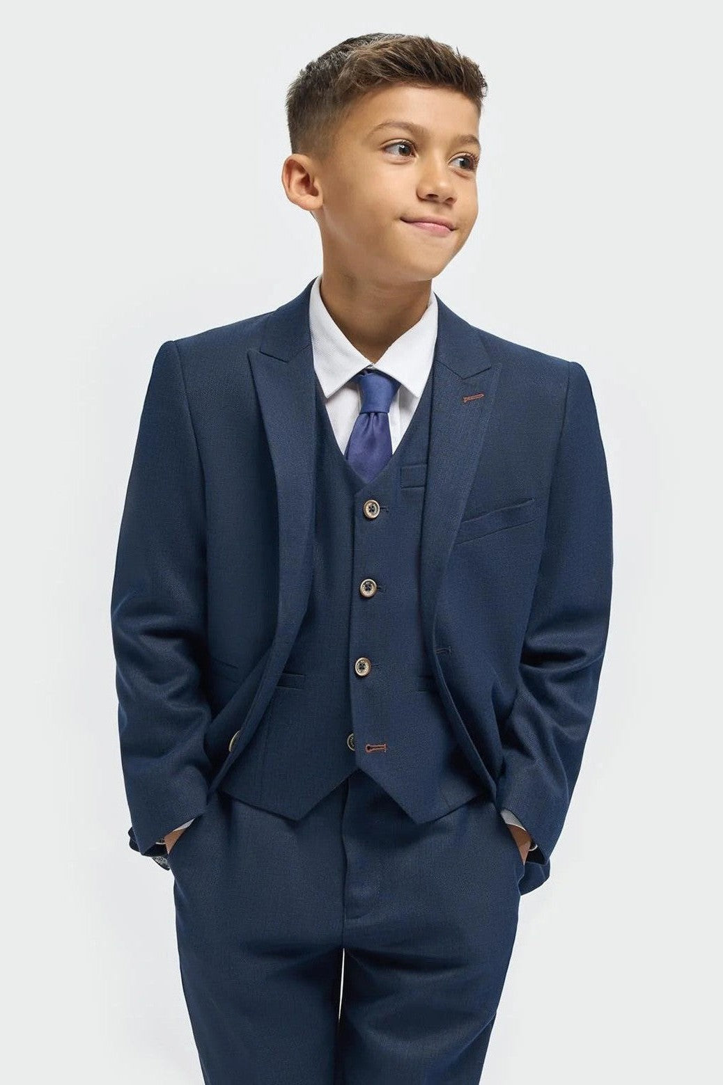 House of Cavani - Tropez Boys Navy Blue 3 Piece Suit Tailored CAVANI