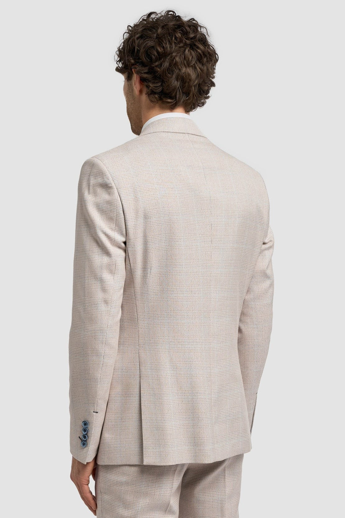 CARIDI - SLIM FIT BEIGE BLAZER SHORT