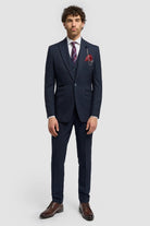 CARIDI - SLIMFIT NAVY BLAZER SHORT