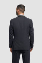 ASPEN – Midnight Navy Wool Blend Tuxedo Jacket