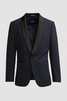 ASPEN – Midnight Navy Wool Blend Tuxedo Jacket