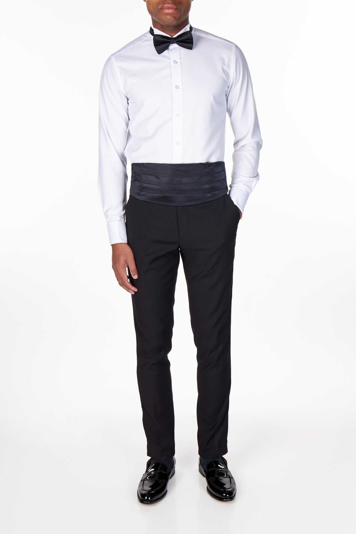 BLACK CUMMERBUND SET