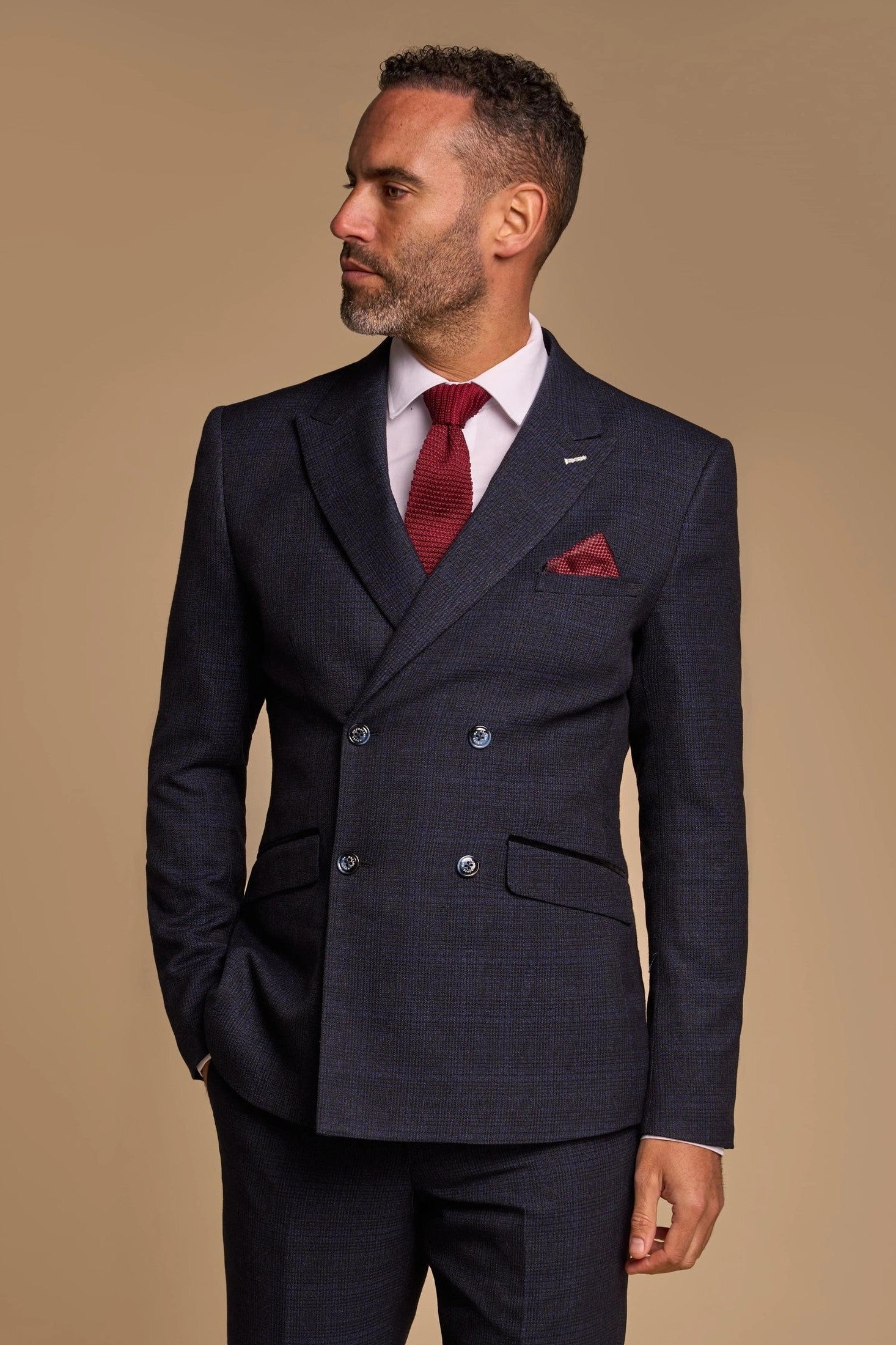 CARIDI - NAVY 2 PIECE DOUBLE BREASTED SUIT BY CAVANI CAVANI
