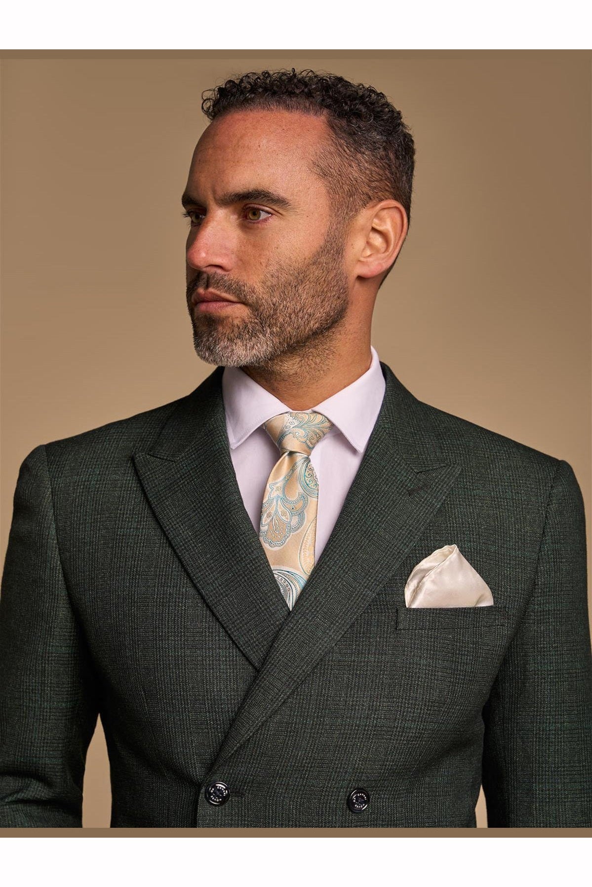 CARIDI - OLIVE 2 PIECE DOUBLE BREASTED SUIT BY CAVANI CAVANI