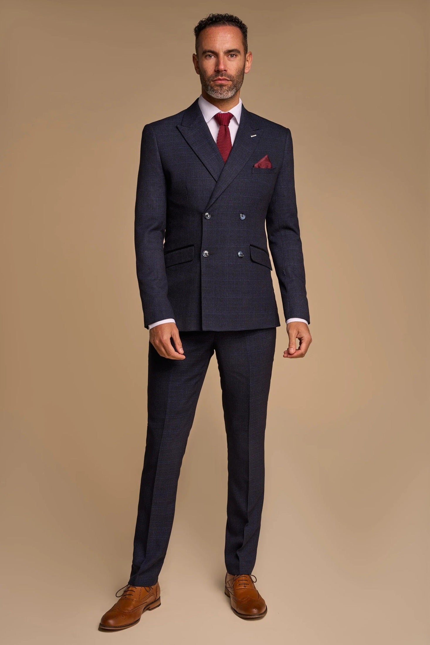 CARIDI – NAVY DOUBLE BREASTED BLAZER CAVANI