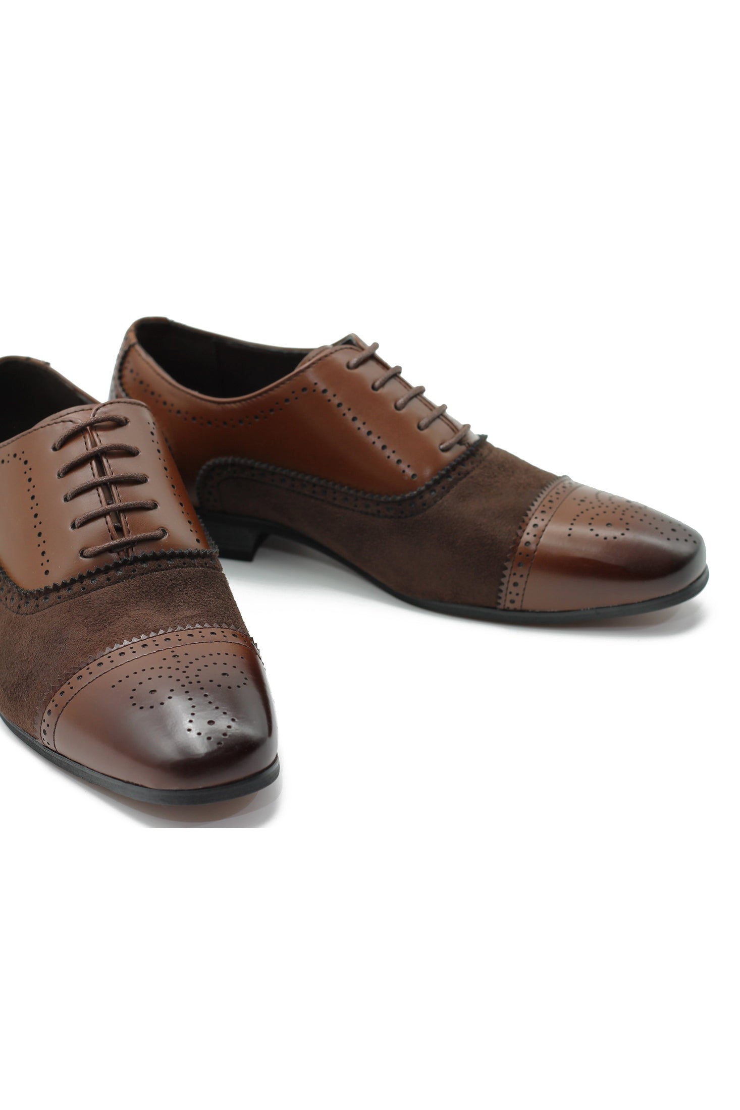 Mens Formal Brogues Brown Suede Leather shoes