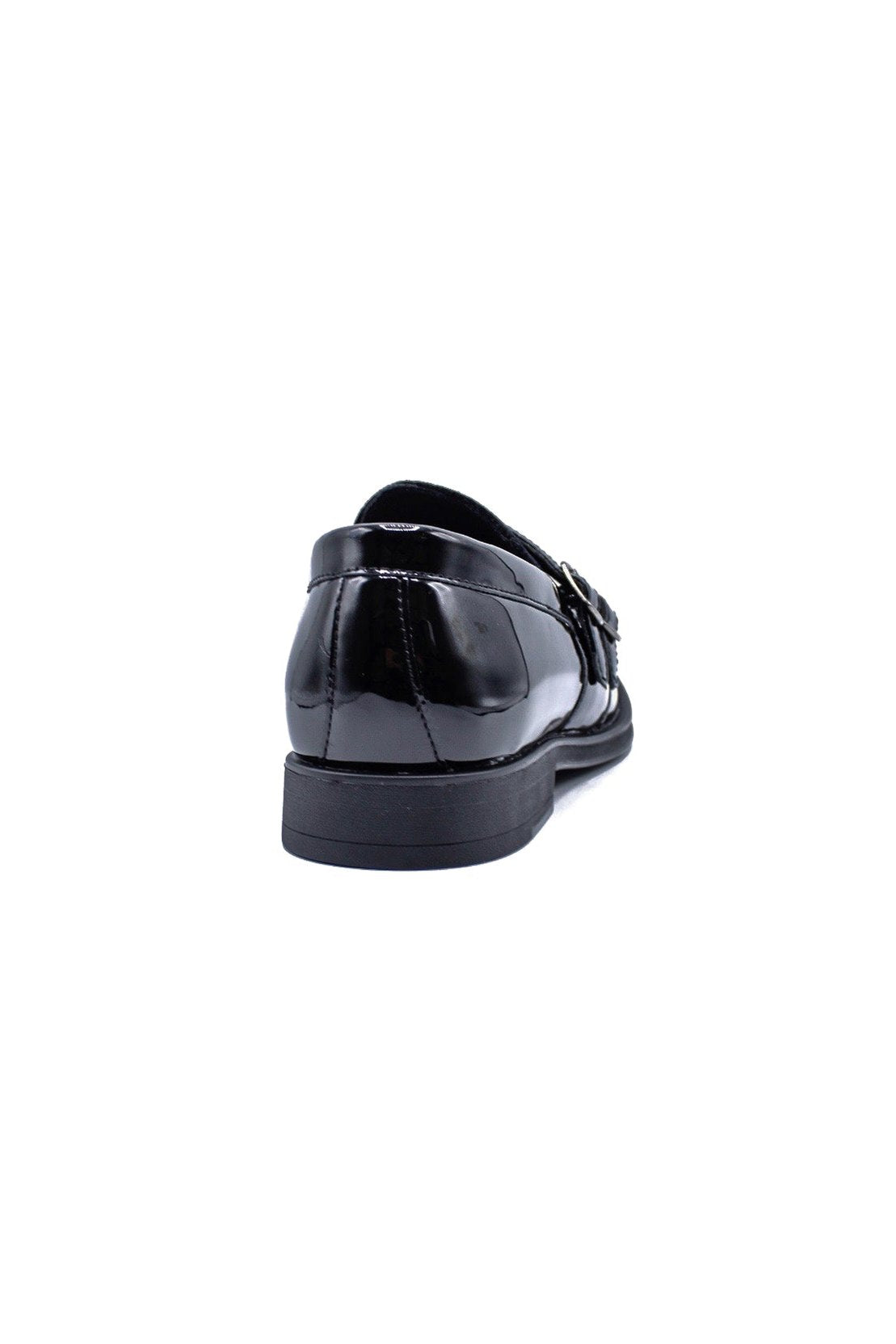 BLACK PATENT SHINY DOUBLE MONK SHOES