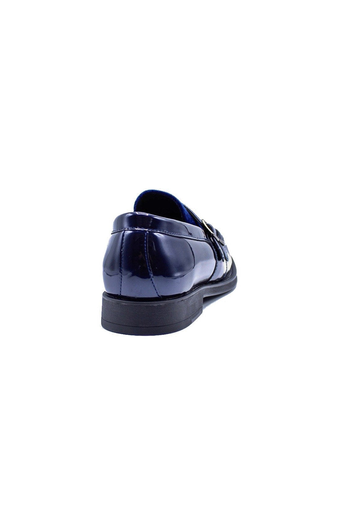 NAVY PATENT SHINY DOUBLE MONK SHOES