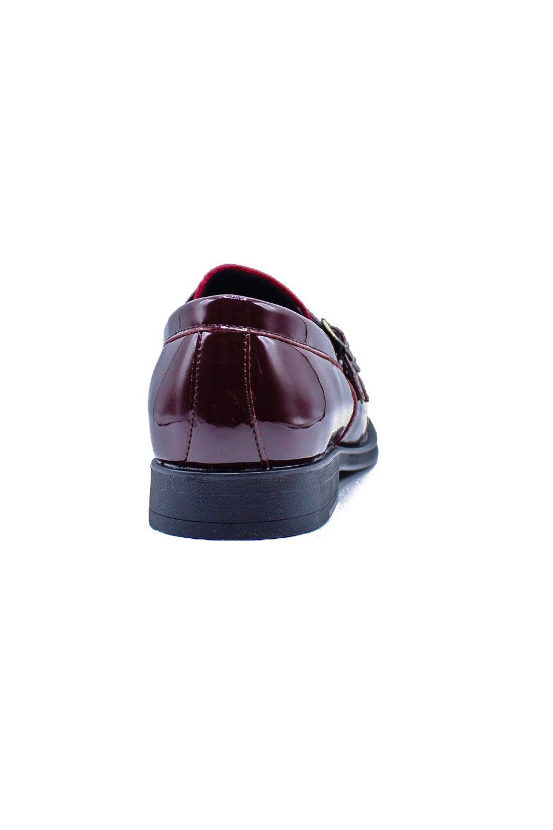 PATENT SHINY DOUBLE MONK SHOES MAROON