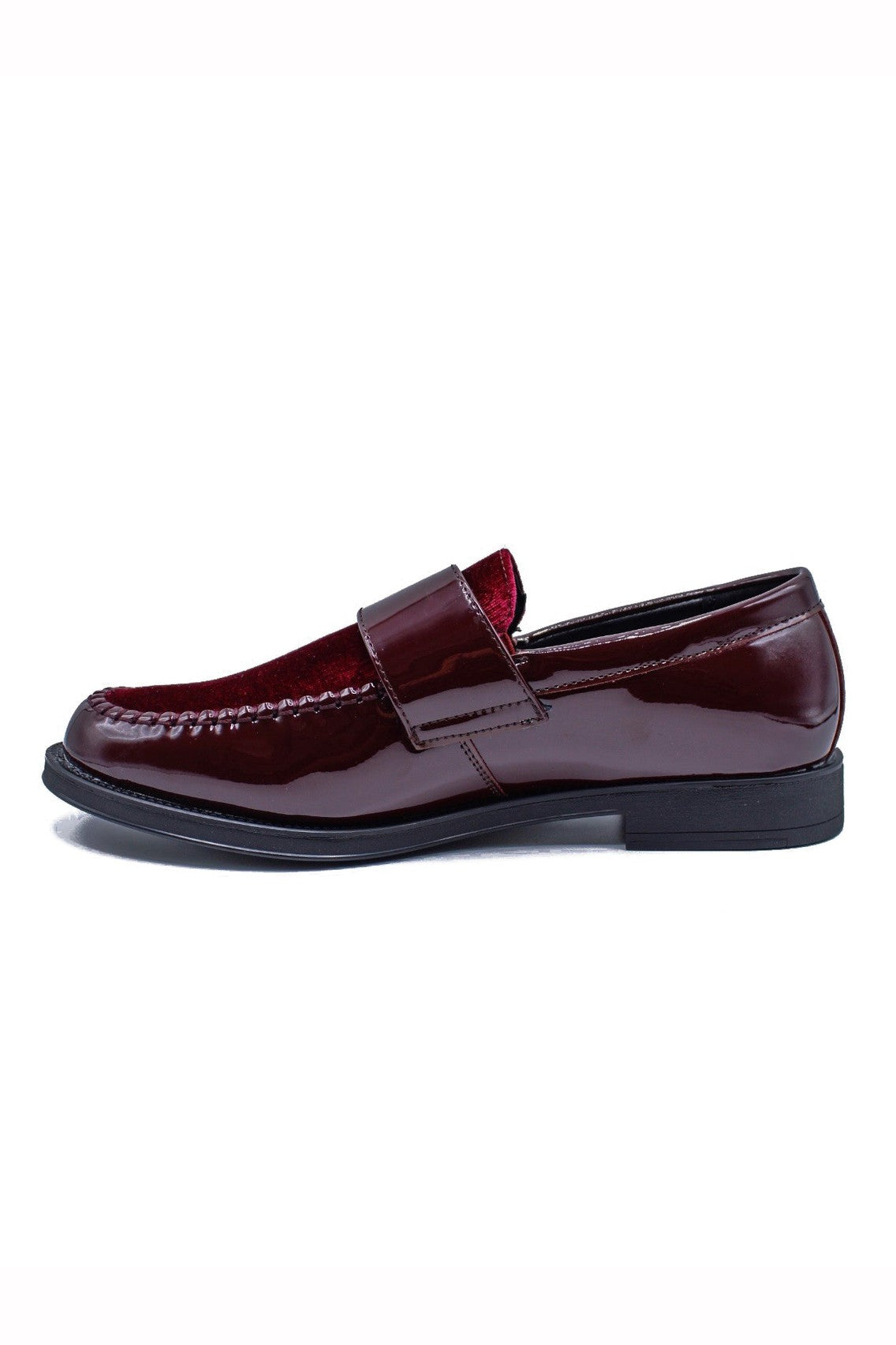 PATENT SHINY DOUBLE MONK SHOES MAROON
