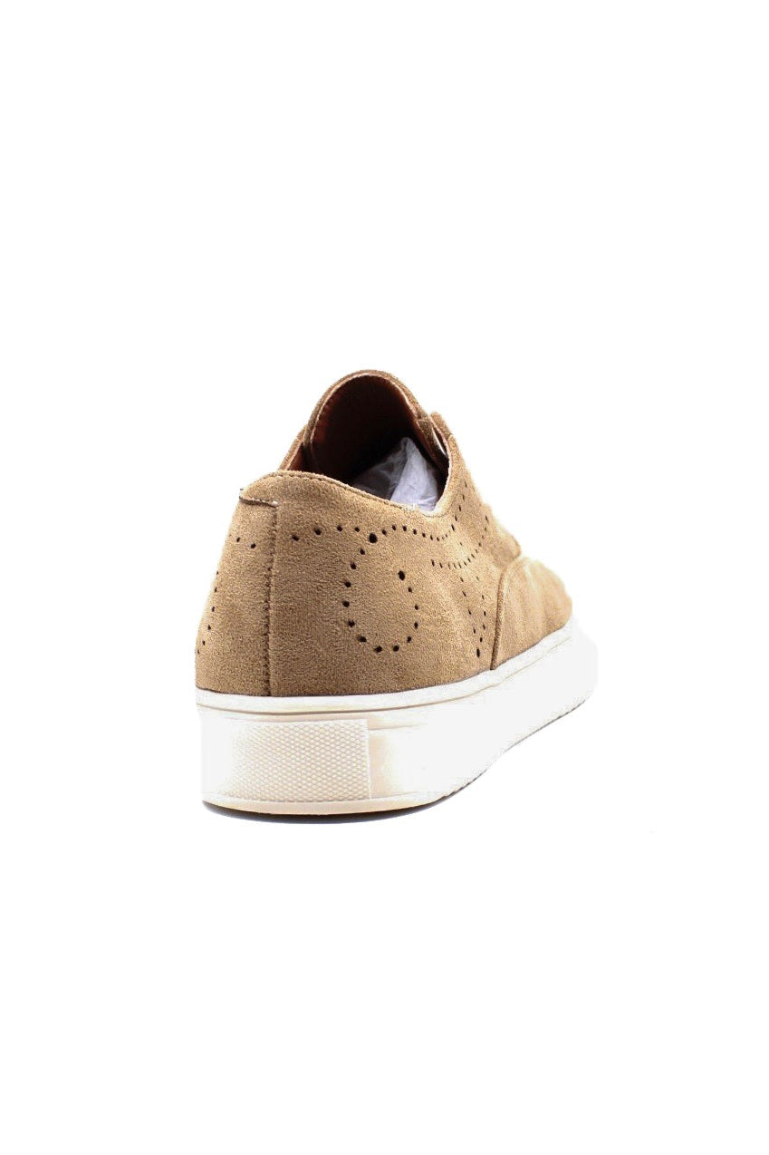 Mens Beige Suede Sports Sneaker Brogue Details