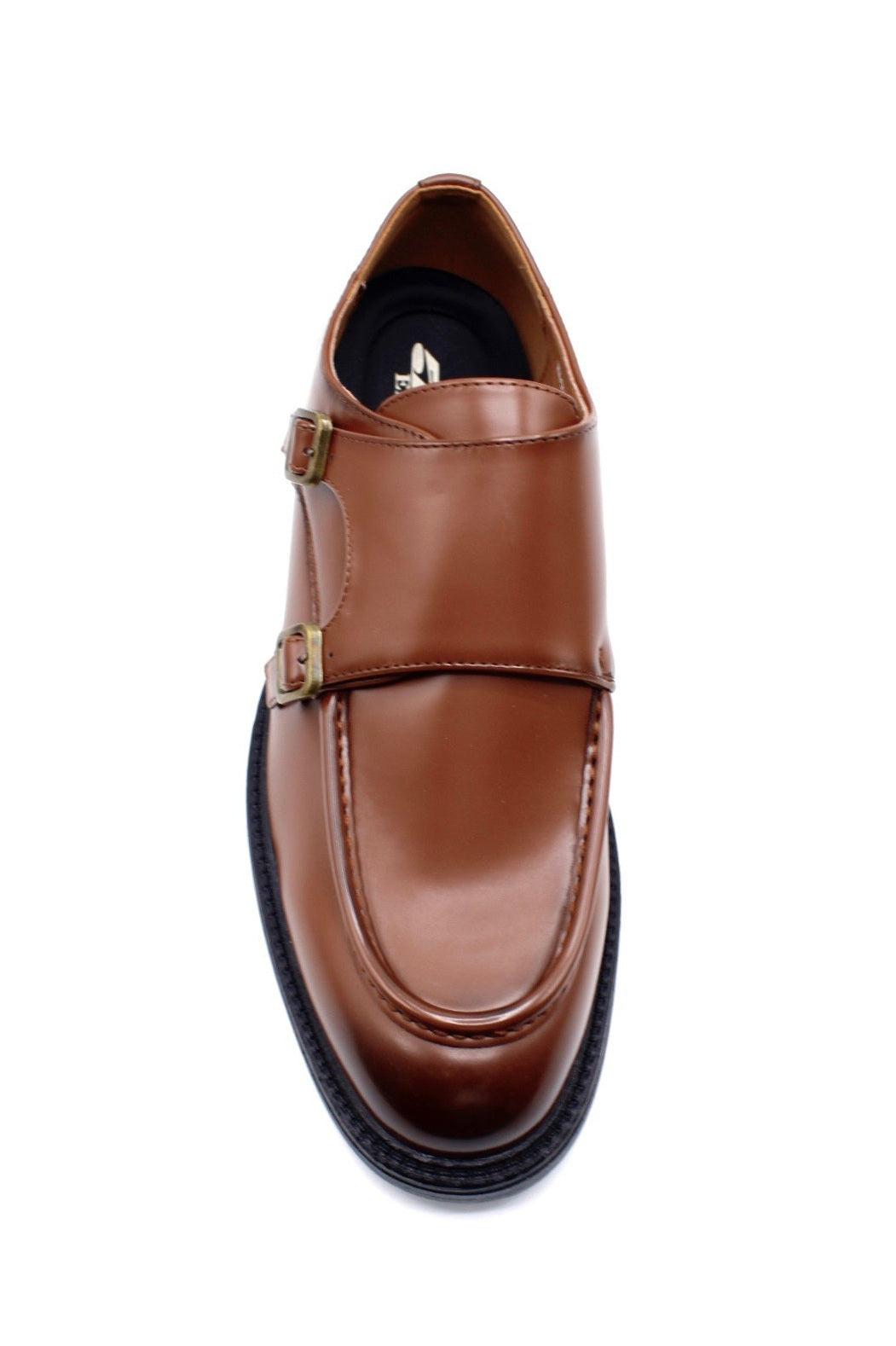 Men’s Double Monk Strap Moc Toe Shoes in Brown
