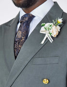 Tuxedo Flower Wedding Boutonniere Lapel Pin Sartorial Shoes