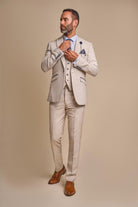 CARIDI - SLIM FIT BEIGE BLAZER CAVANI