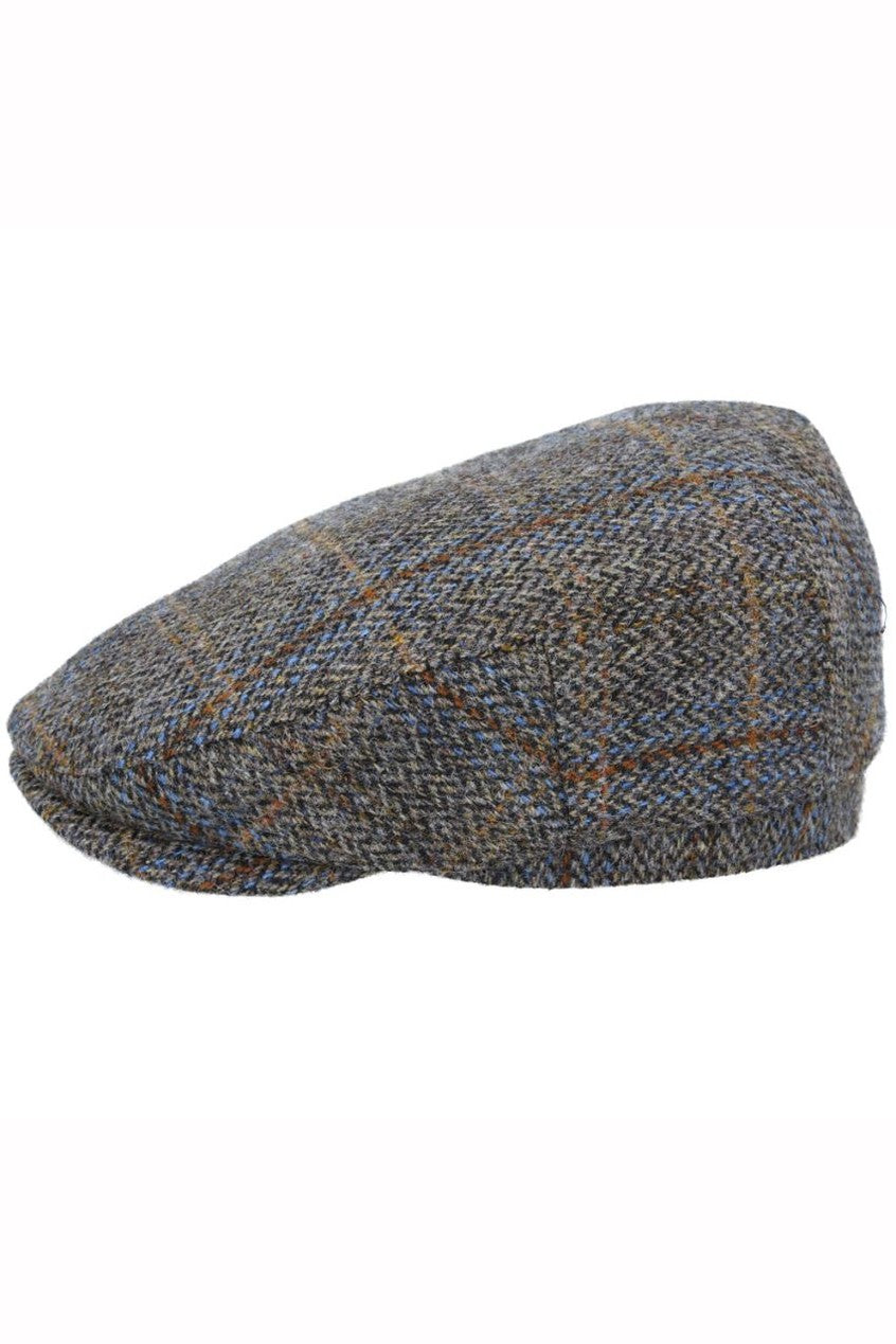 GREEN HERRINGBONE PURE SCOTTISH WOOL FLAT CAP