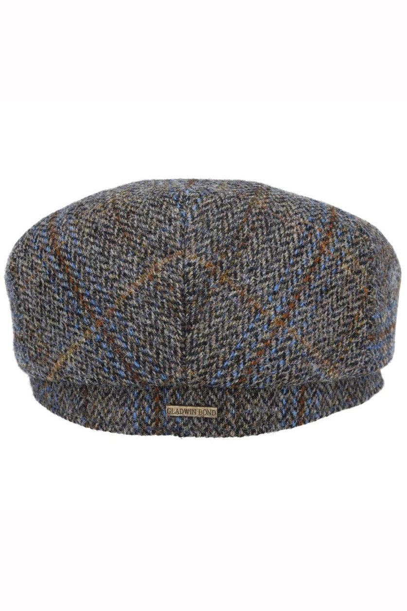 GREEN HERRINGBONE PURE SCOTTISH WOOL FLAT CAP