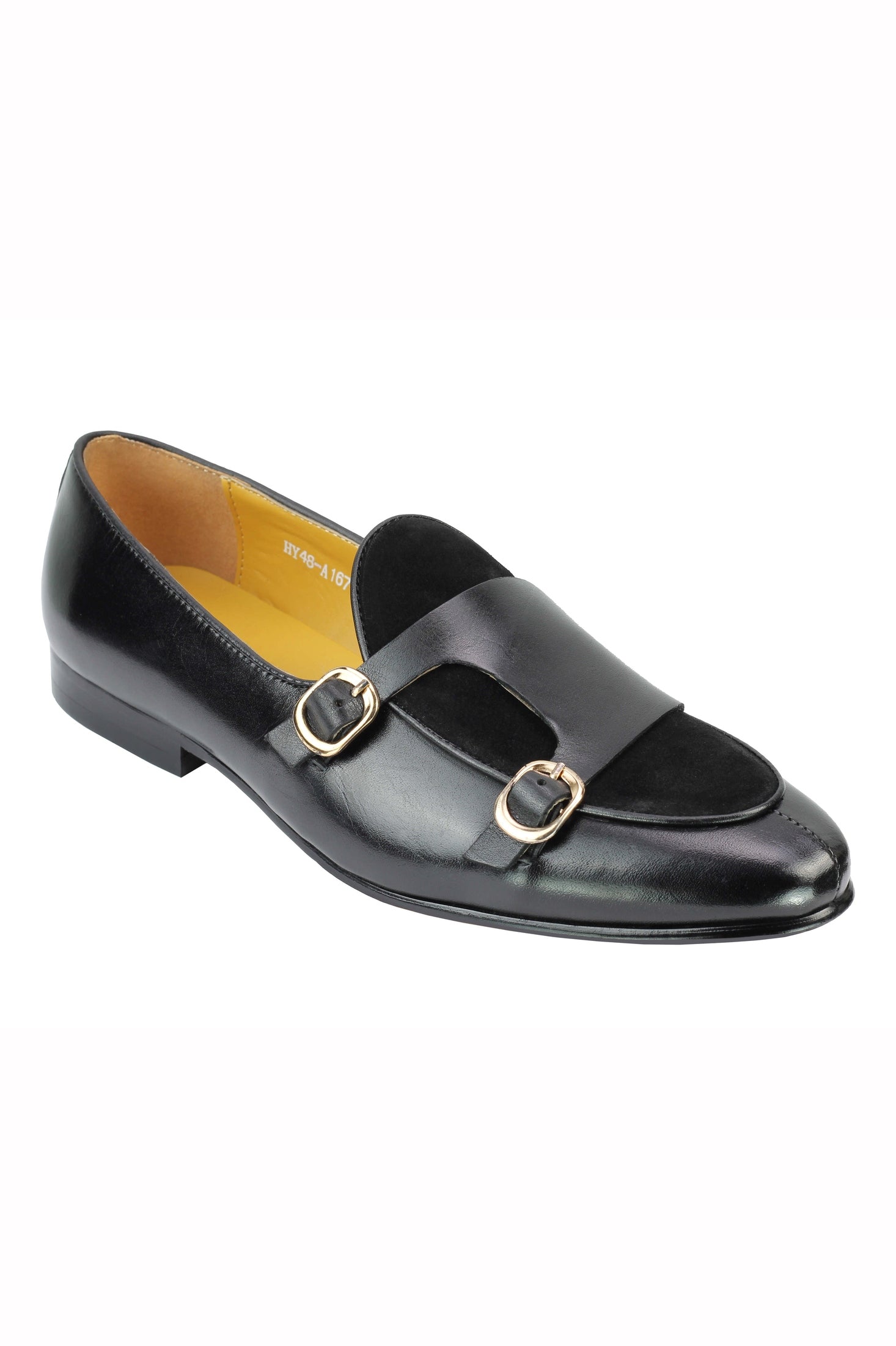 BLACK DOUBLE BUCKLE LOAFER