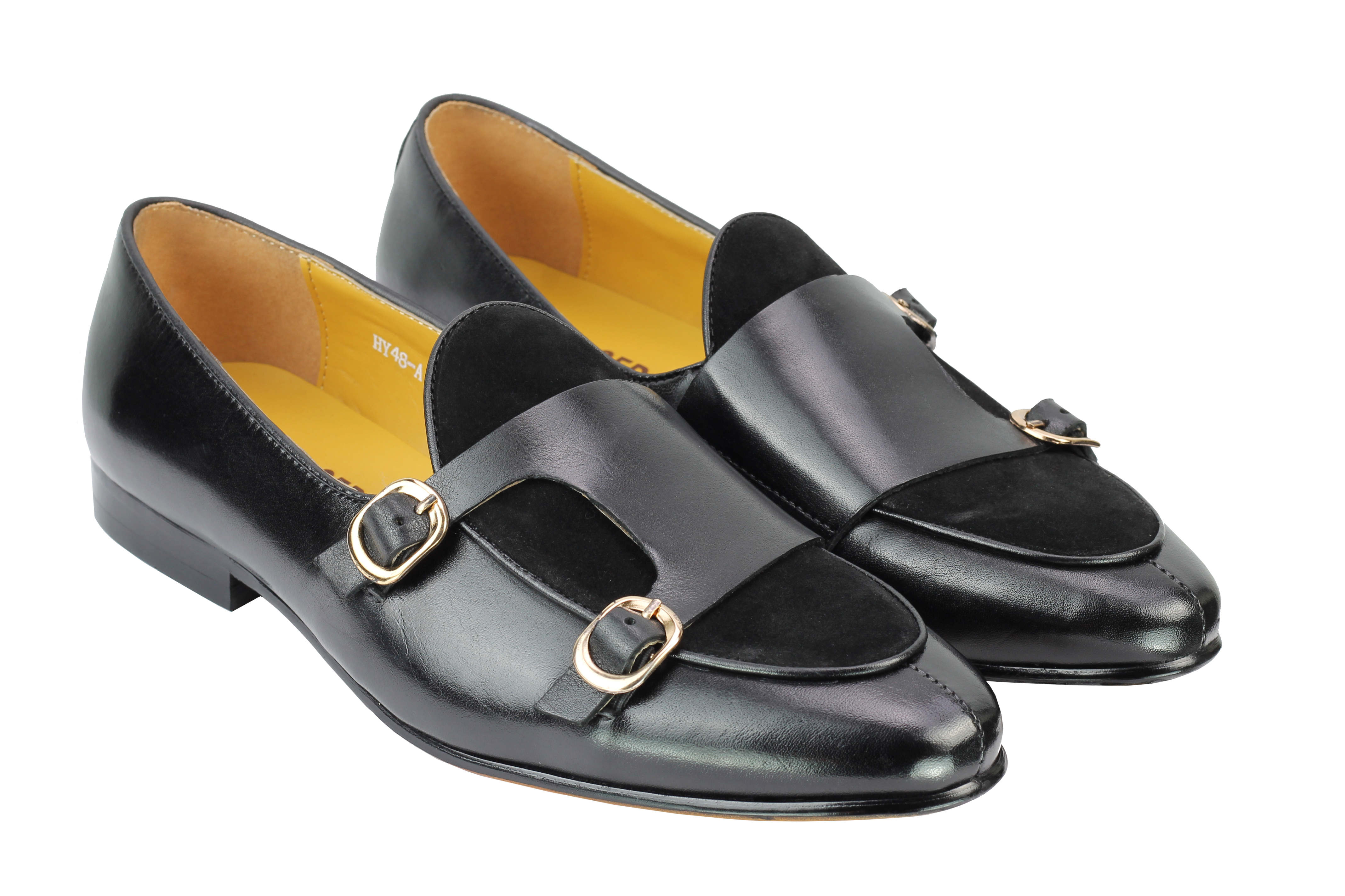 BLACK DOUBLE BUCKLE LOAFER
