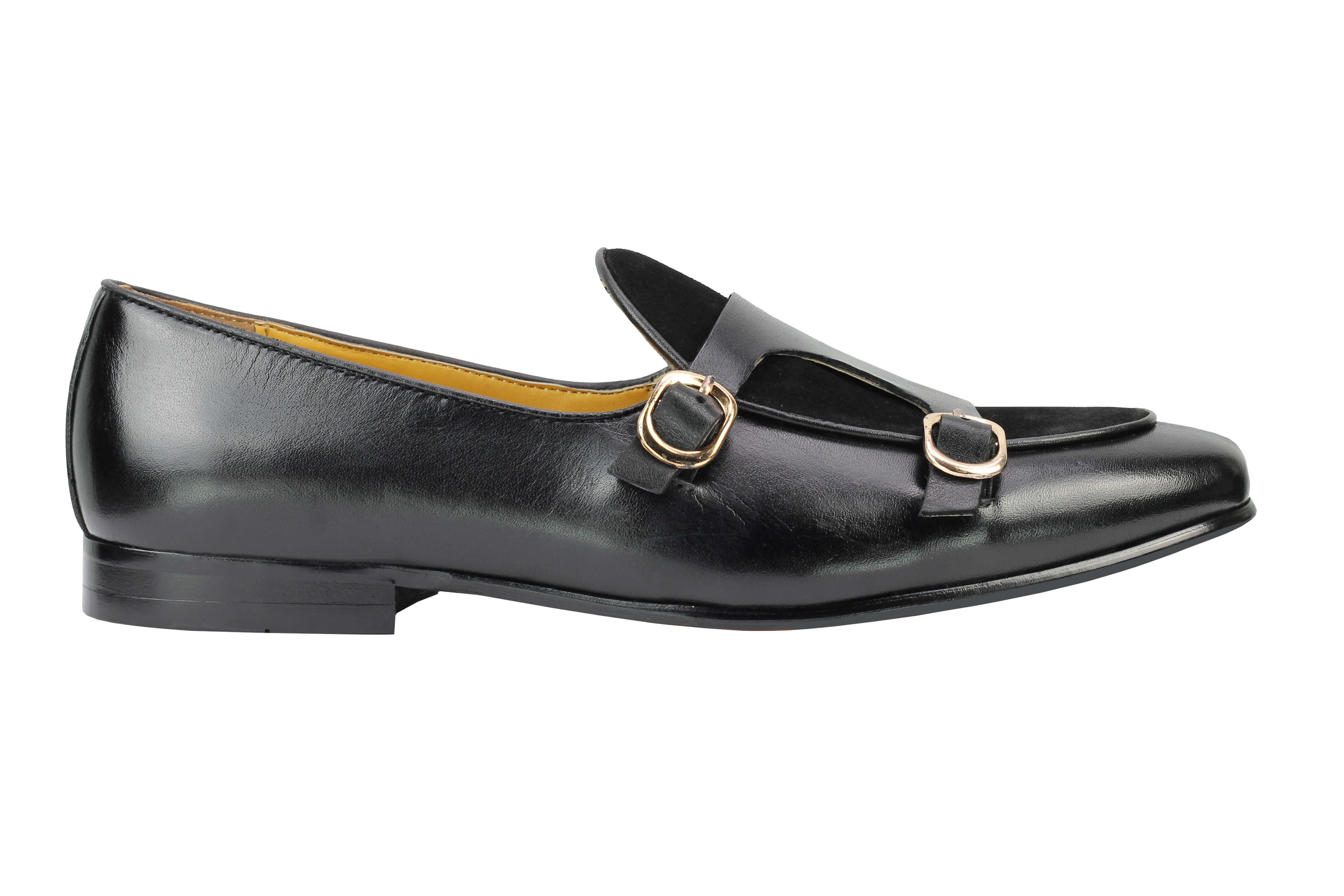 BLACK DOUBLE BUCKLE LOAFER