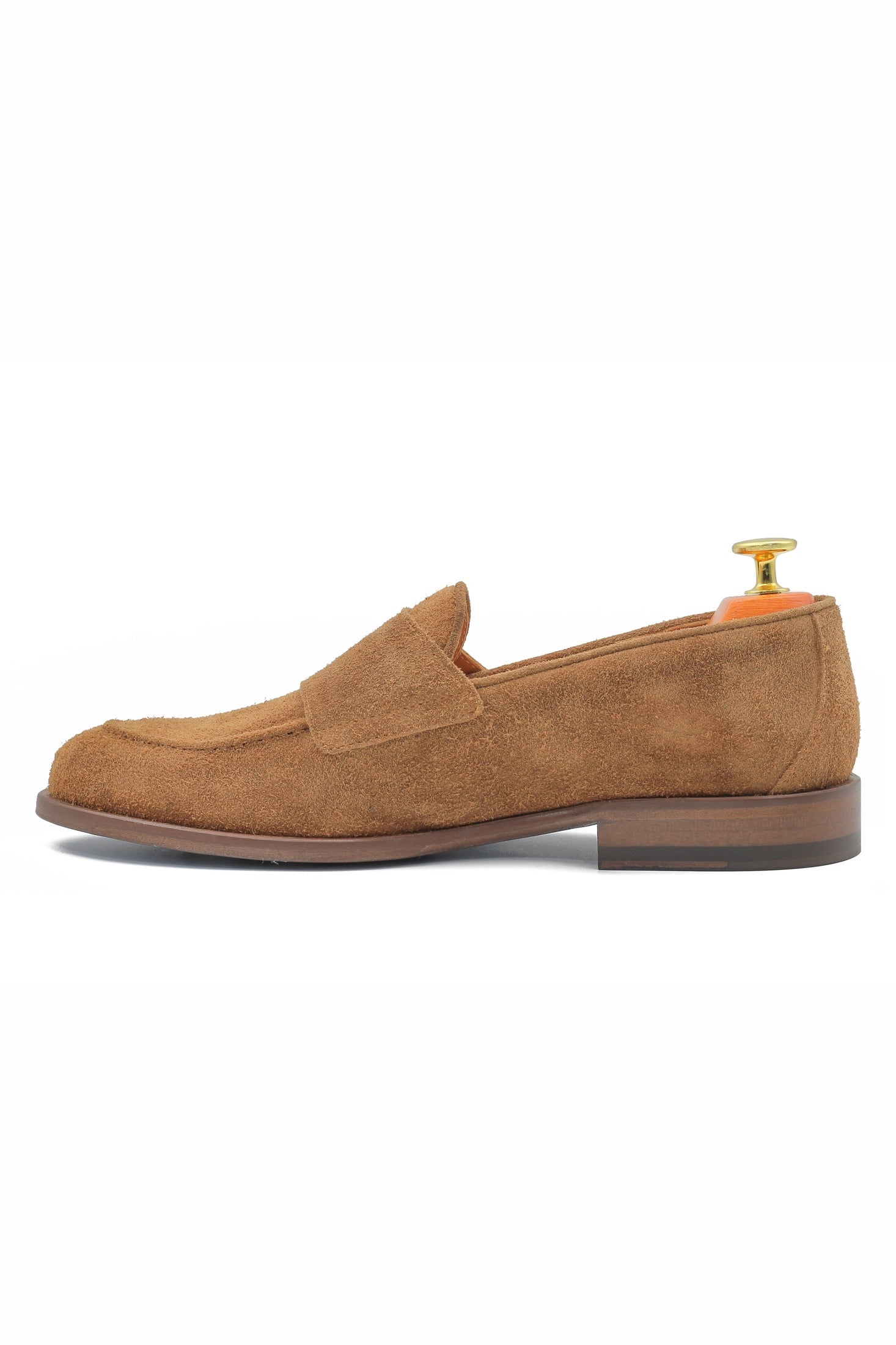 TAN ITALIAN SUEDE DOUBLE BUCKLE LOAFER