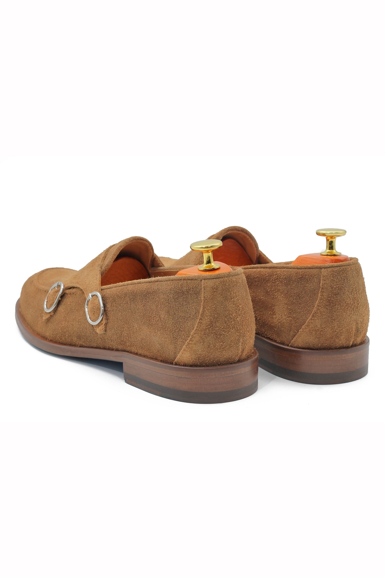 TAN ITALIAN SUEDE DOUBLE BUCKLE LOAFER