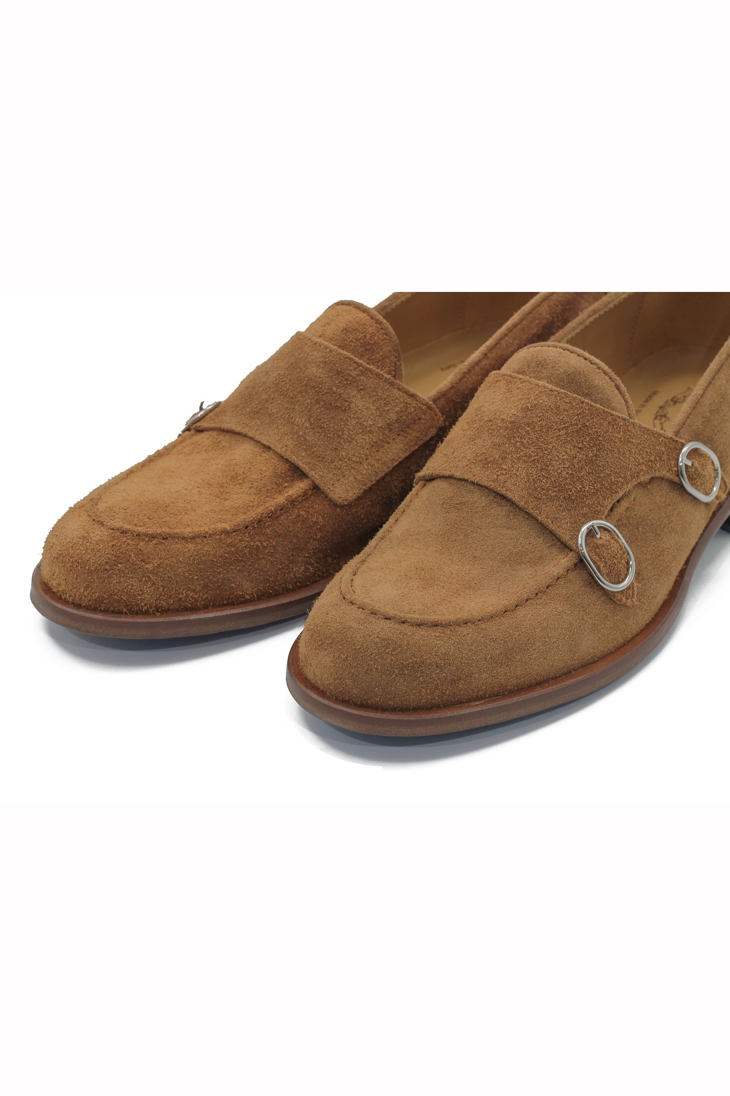 TAN ITALIAN SUEDE DOUBLE BUCKLE LOAFER