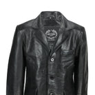 MEN’S VINTAGE MID LENGTH BLACK LEATHER JACKET