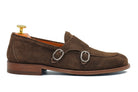 BROWN ITALIAN SUEDE DOUBLE BUCKLE LOAFER