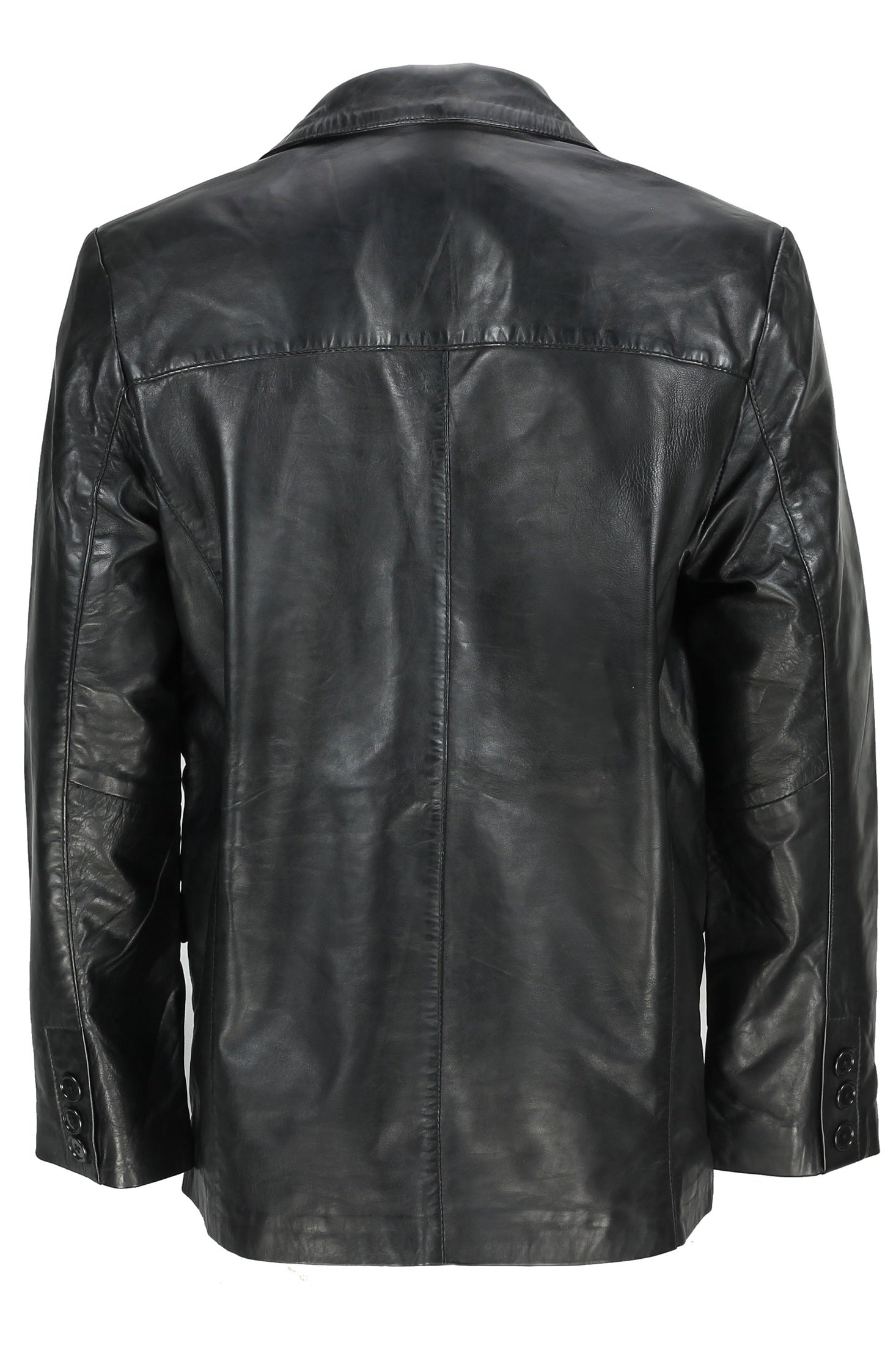 MEN’S VINTAGE MID LENGTH BLACK LEATHER JACKET