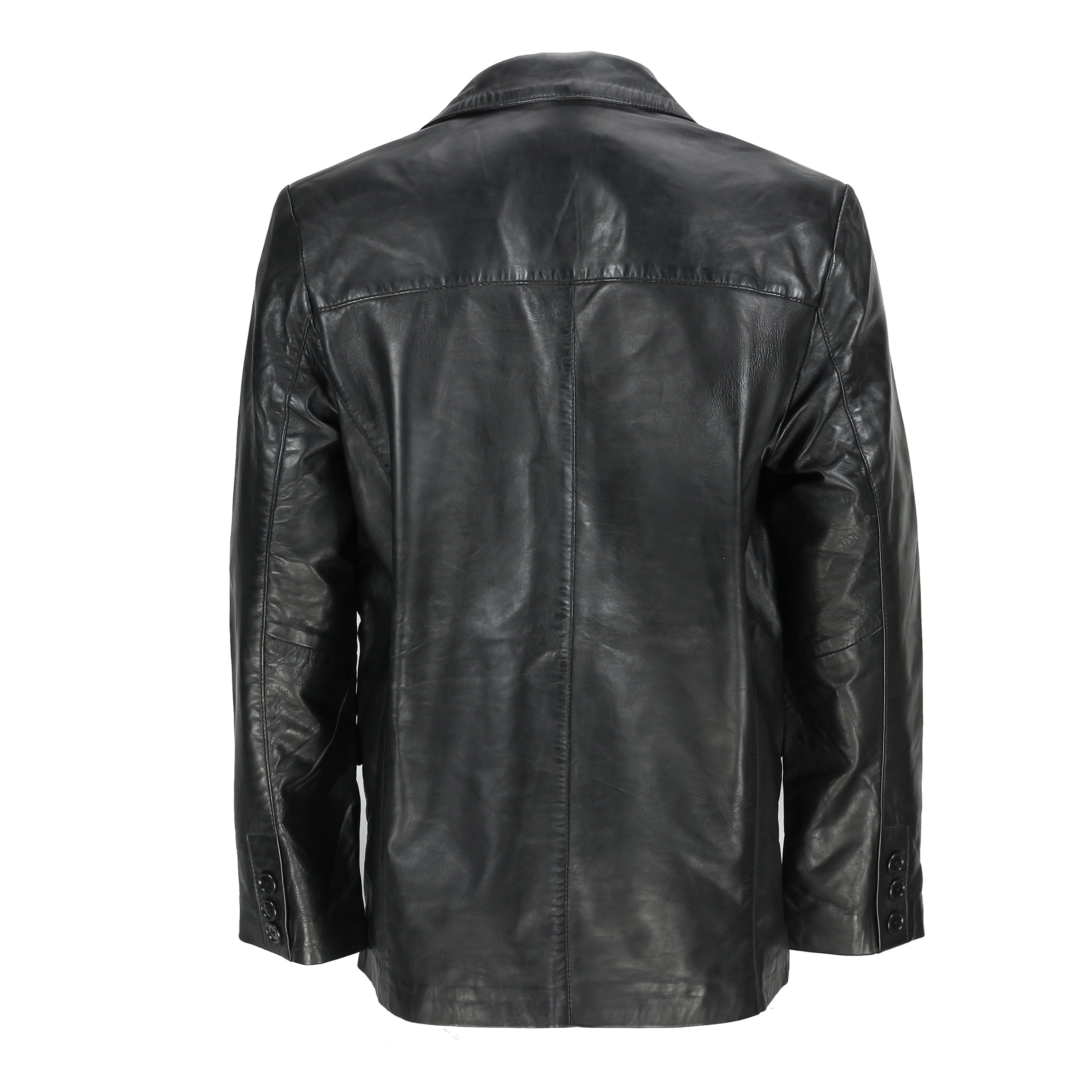 MEN’S VINTAGE MID LENGTH BLACK LEATHER JACKET