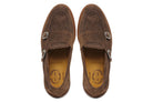 BROWN ITALIAN SUEDE DOUBLE BUCKLE LOAFER