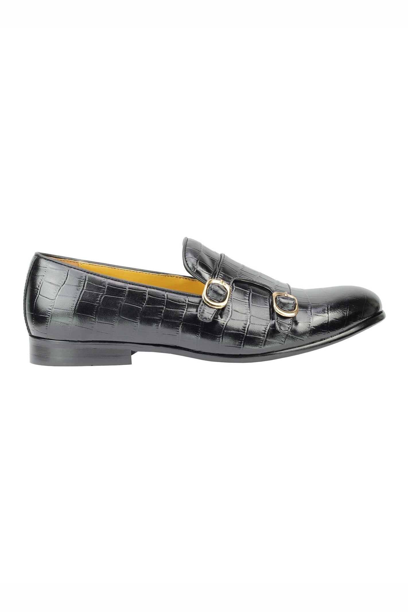 BLACK POLISHED DOUBLE MONKS