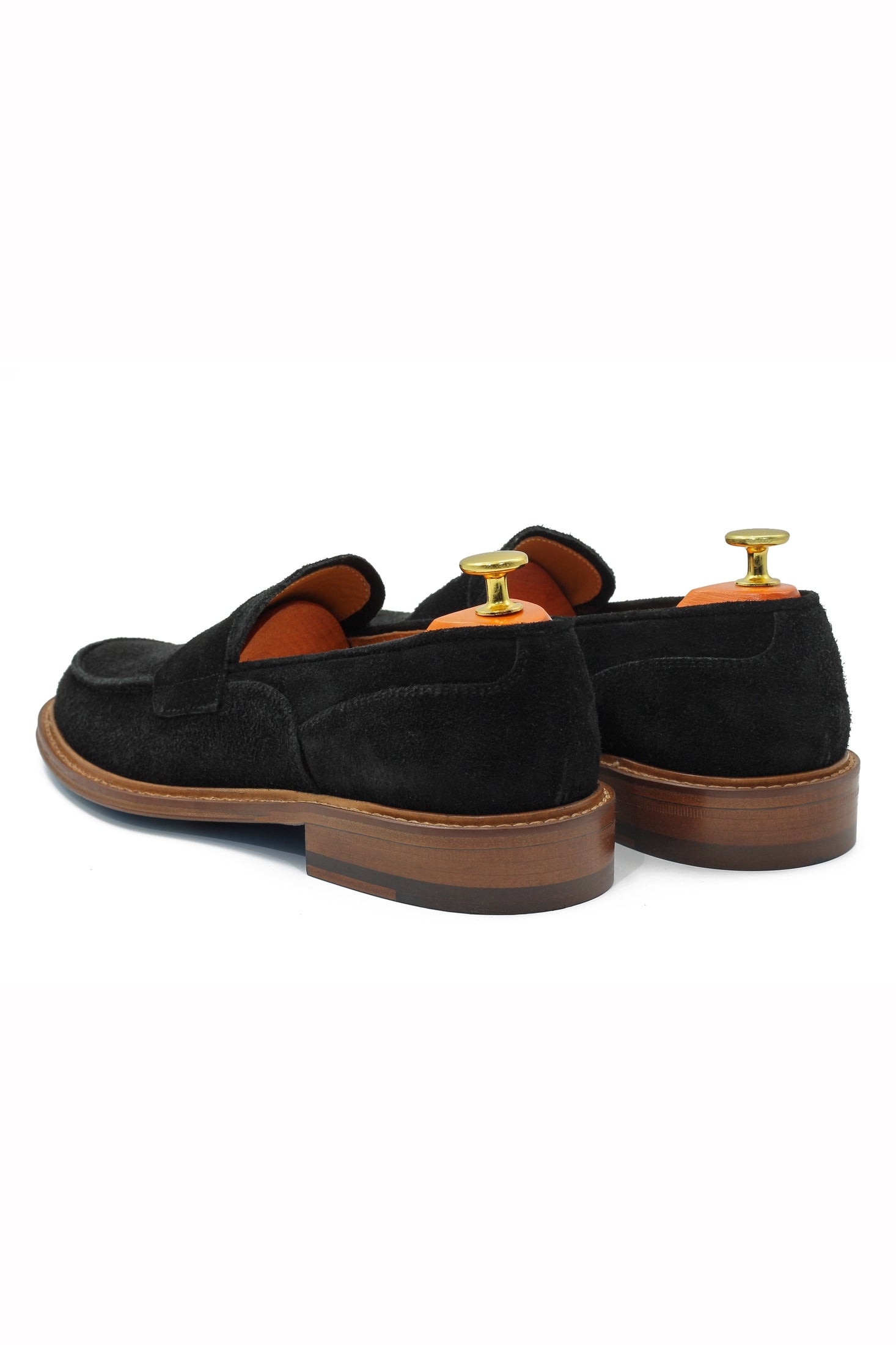 BLACK ITALIAN SUEDE PENNY LOAFER