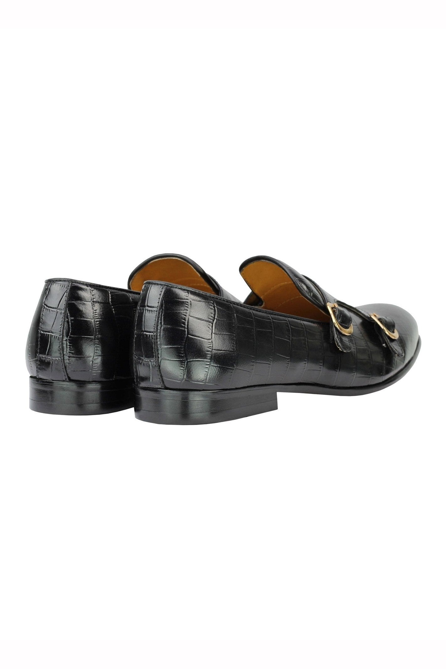BLACK POLISHED DOUBLE MONKS