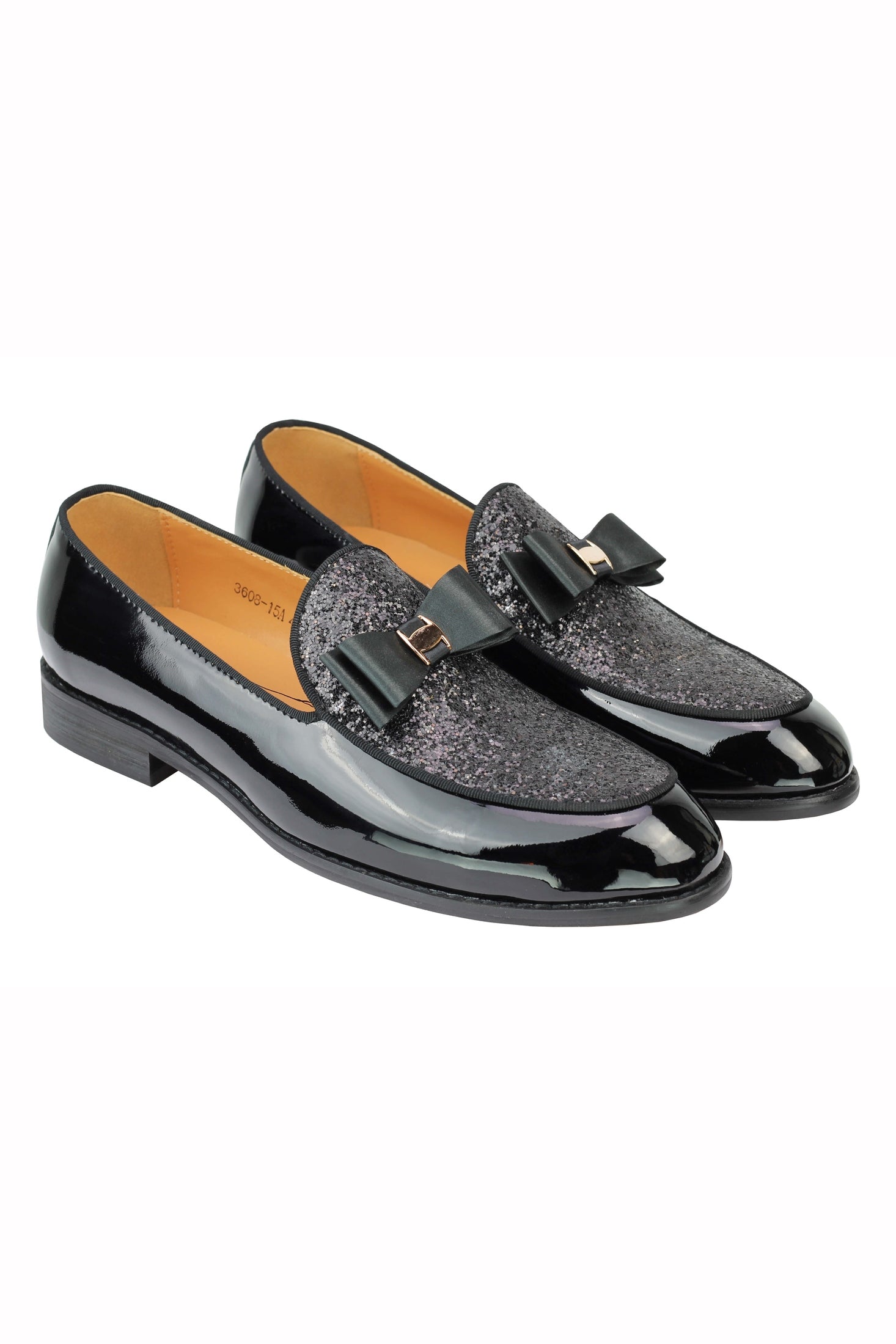 BLACK GLITTER BOWTIE LOAFER