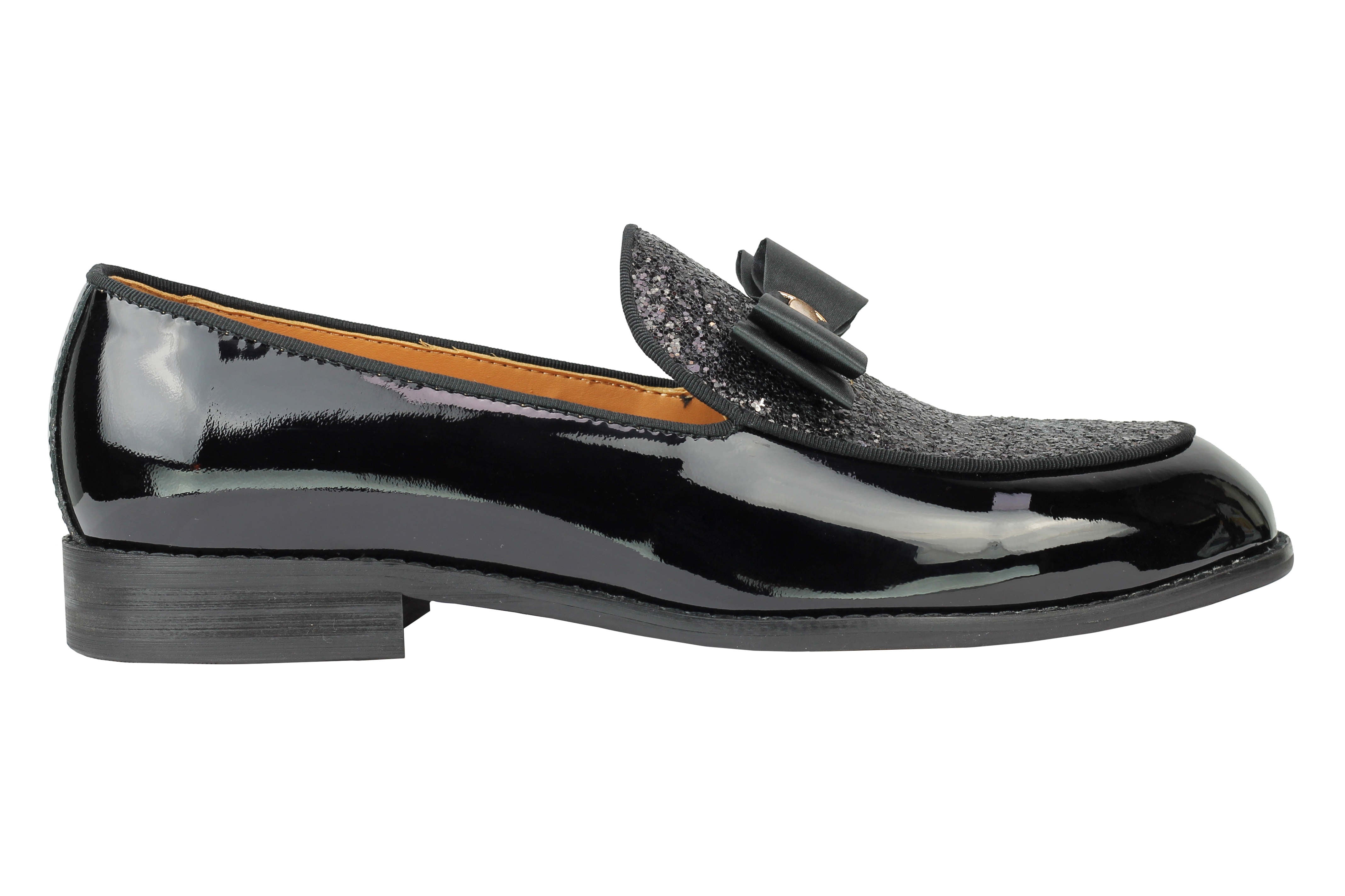 BLACK GLITTER BOWTIE LOAFER